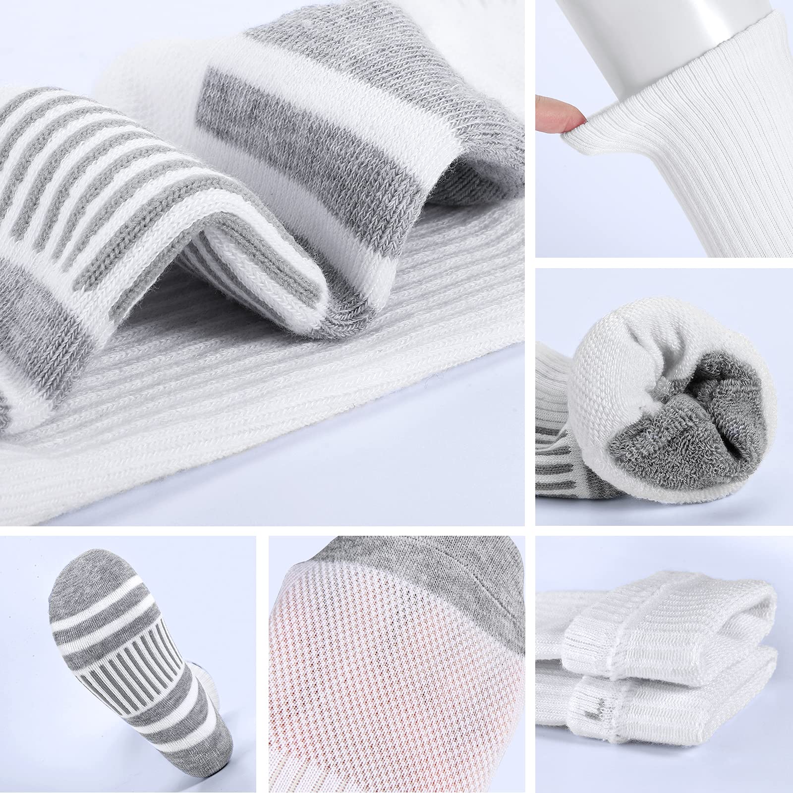 Felicigeely Athletic Running Socks - 6 Pairs of Cushioned Performance Crew Socks for Men & Women | Breathable & Comfortable for Sports, Gym, Hiking & Daily Wear