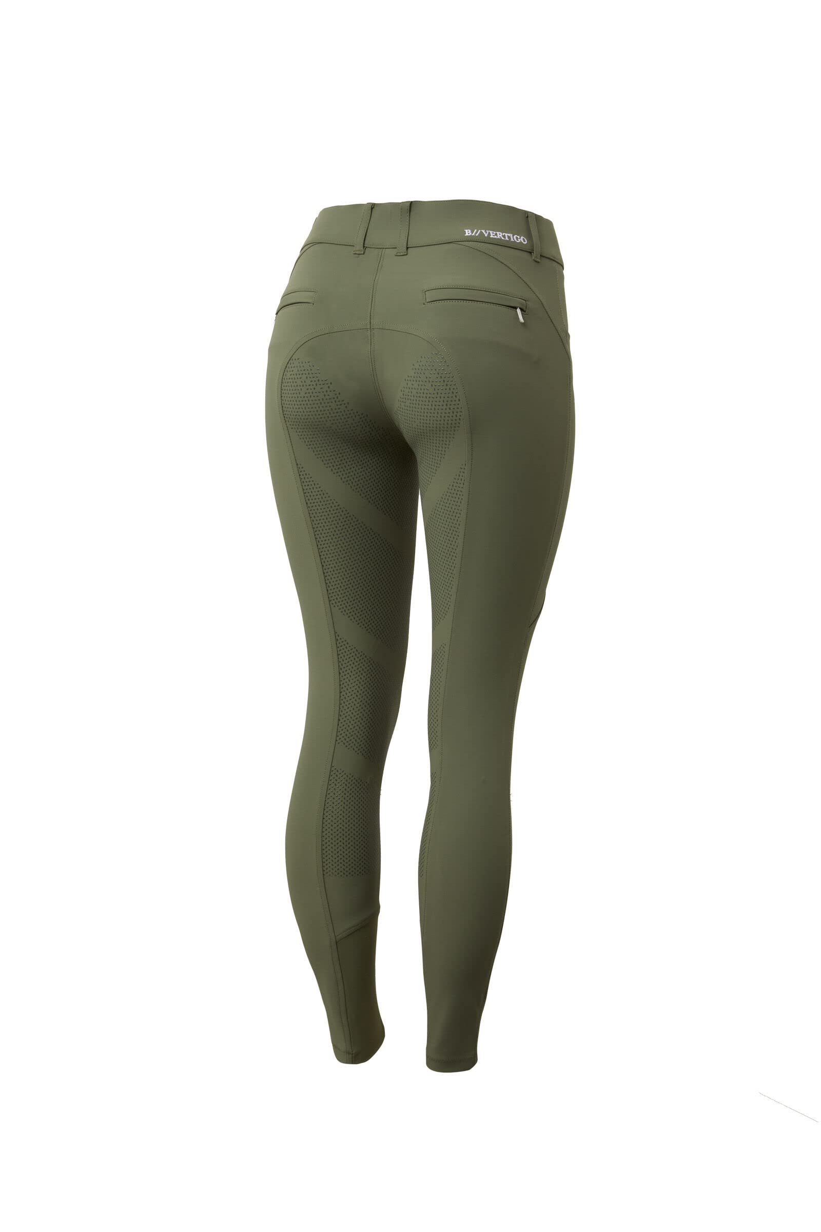 HORZE B Vertigo Davina Women's Mid-Rise Breathable Full Seat Equestrian Breeches with Phone Pockets - Perfect for Horse Riding, Training & Outdoor Activities