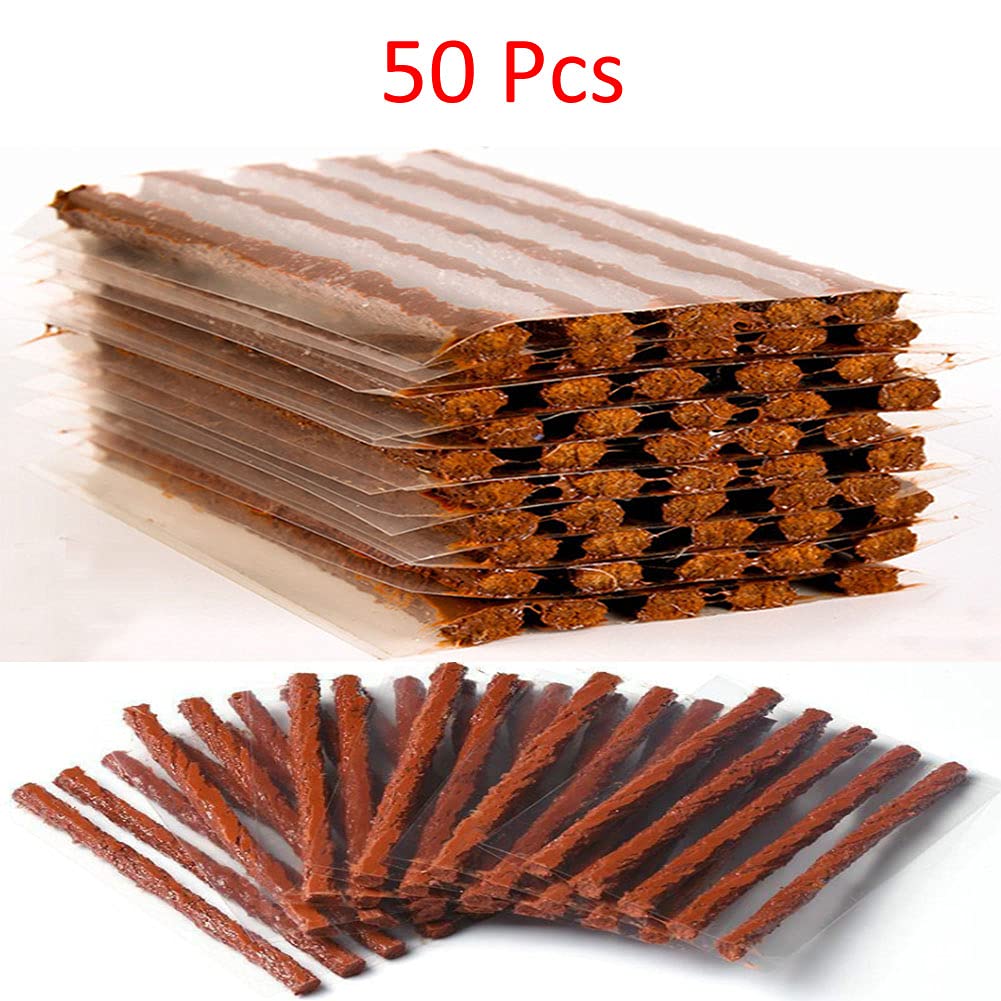 50 Pcs Tire Repair Plugs - Heavy Duty Tire Patch Kit for Car, ATV, UTV, Motorcycle & Wheelbarrow - Fix Flat Tires Fast - Emergency Roadside & Off-Road Vehicle Maintenance Essential