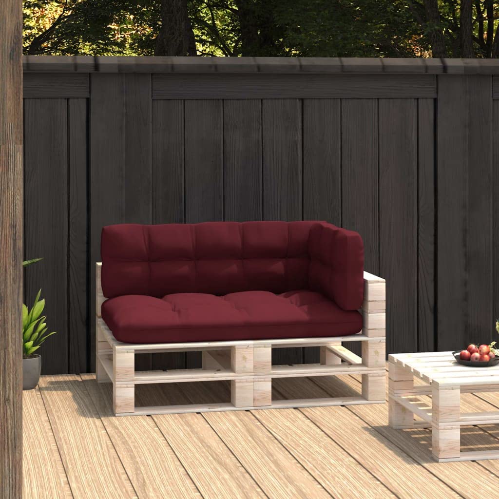 Premium iFCOW Pallet Sofa Cushions Set of 3 - Wine Red Color, High-Density Foam, Water-Resistant Fabric - Perfect for Outdoor Patio, Deck, Garden Furniture & Indoor Living Room Use