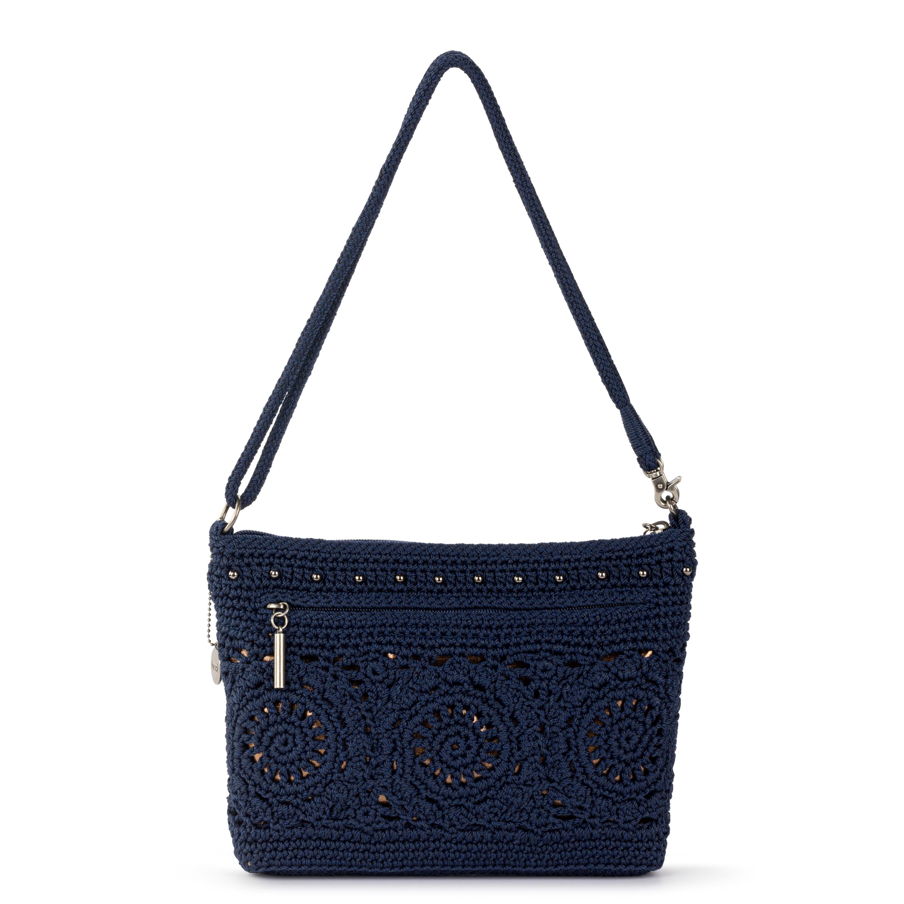 Lumi Crossbody Bag - Hand Crochet Denim Medallion Purse for Women - Perfect for Casual Outings, Shopping & Travel Accessories