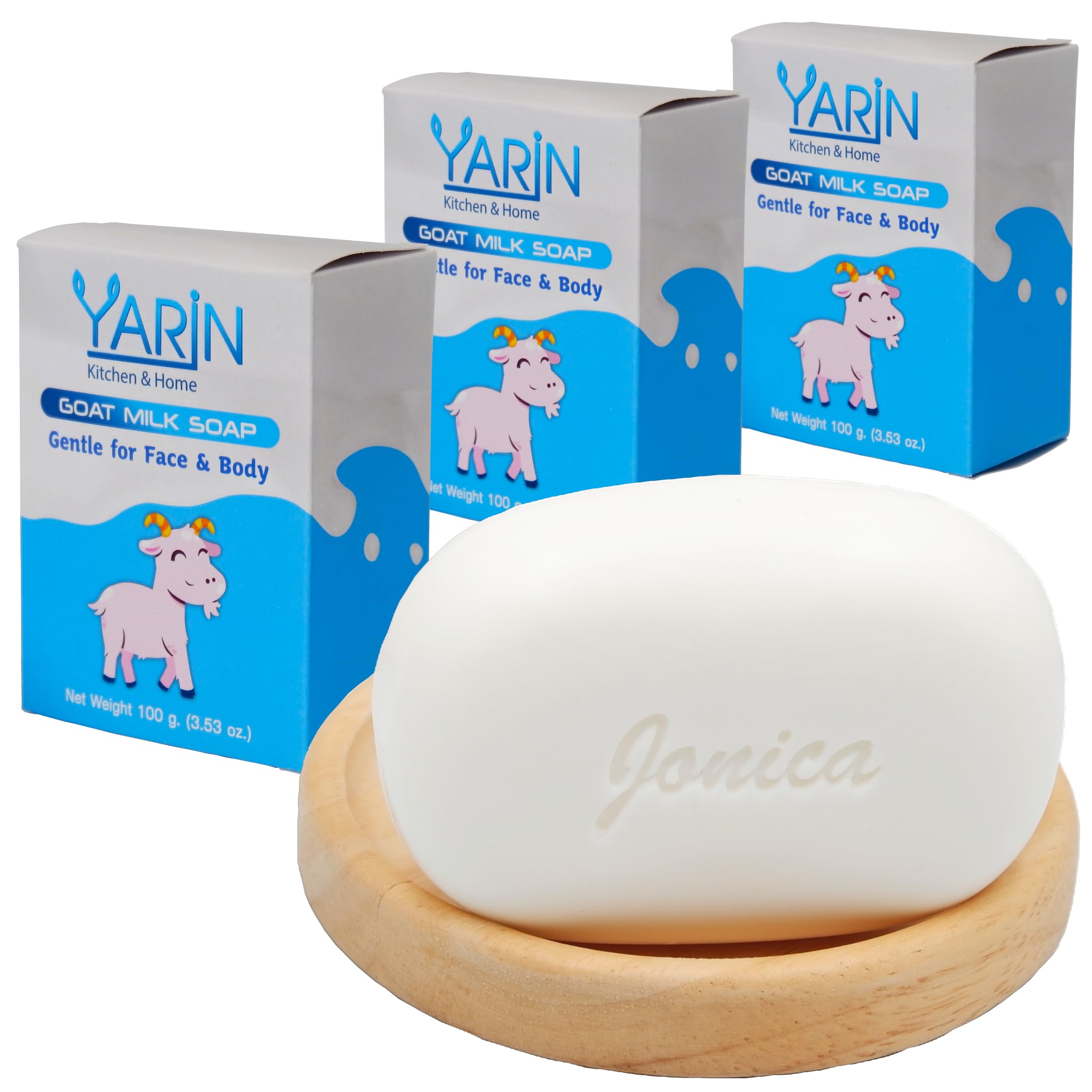 Gentle Goat Milk Soap for Sensitive Skin - Moisturizing, Nourishing & Hydrating Cleanser - 3.5oz (3-Pack) - Perfect for Daily Face & Body Wash, Baby Bath & Dry Skin Care