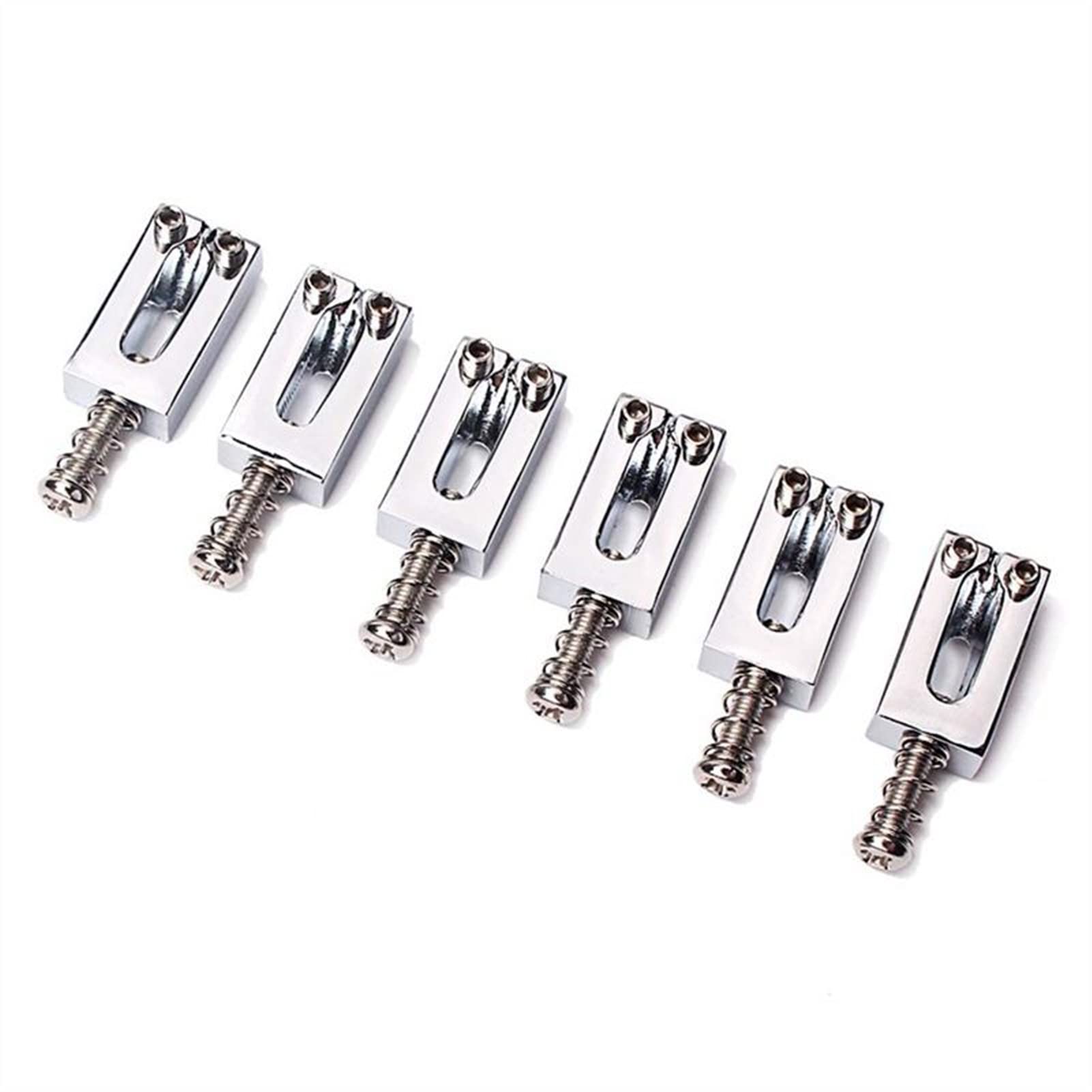6-Piece Electric Guitar Bridge Saddles Flat Set - Replacement for ST TL Guitars - Perfect for DIY Guitar Repair & Upgrades