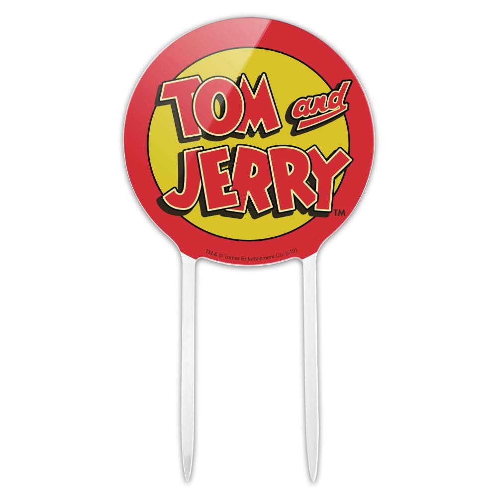 Tom and Jerry Acrylic Cake Topper - Custom Wedding, Anniversary, Birthday & Graduation Party Decorations - Perfect for Dessert Table Centerpieces and Cake Decorating