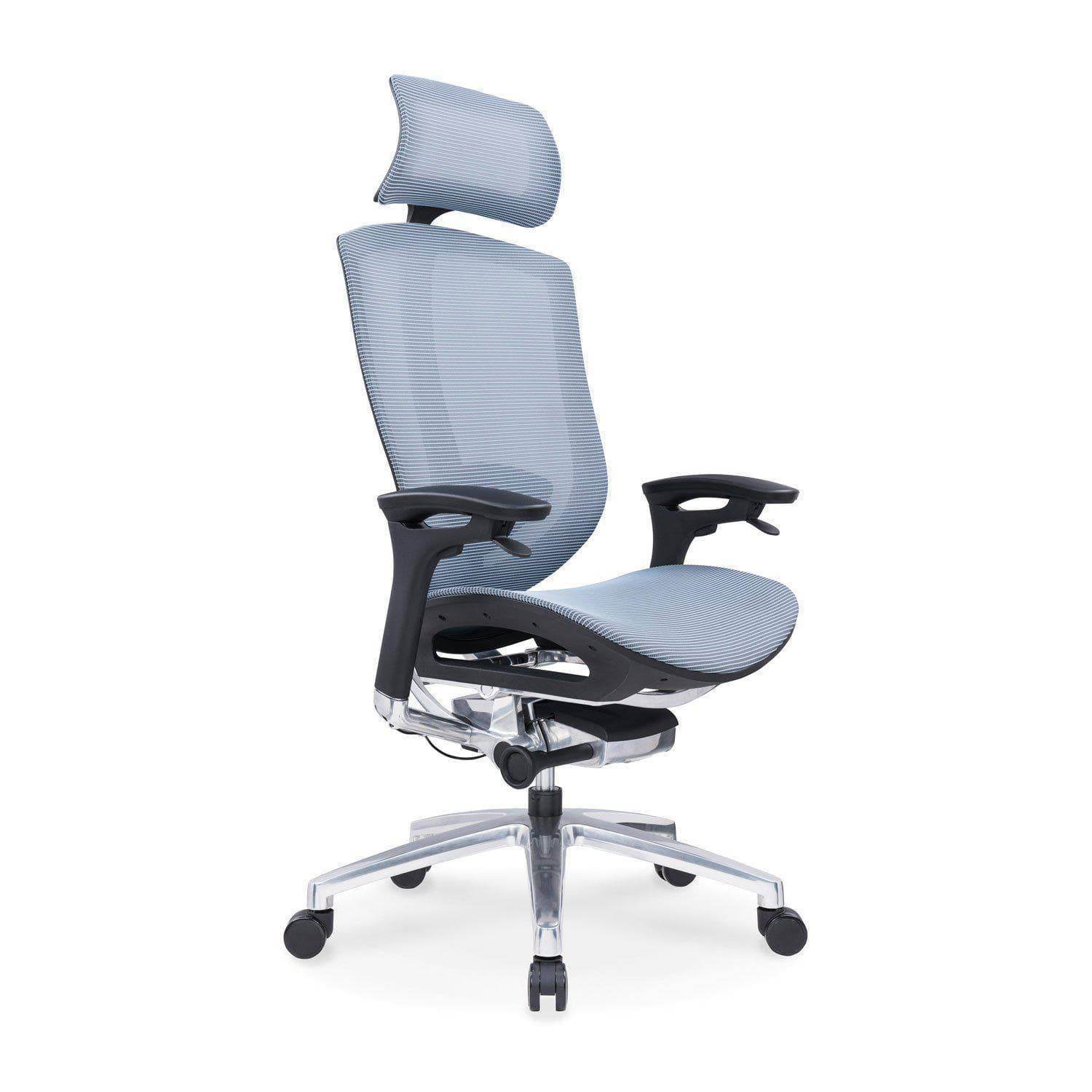 Ergonomic Gamma Blue Office Chair with Lumbar Support - Adjustable Height Swivel Task Chair for Home & Office Workspace - Perfect for Long Hours of Sitting, Gaming, and Remote Work