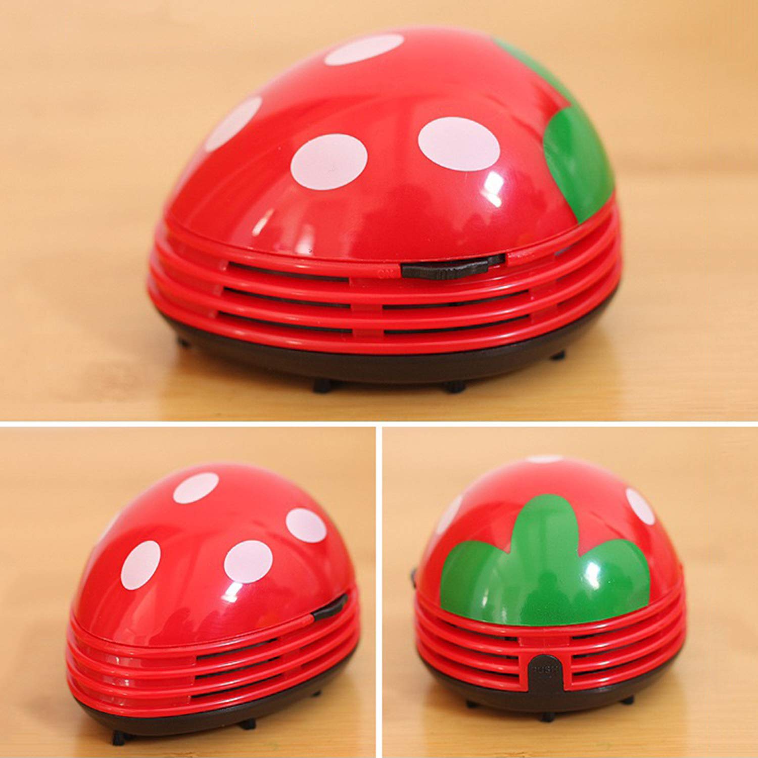 Mini Cordless Desktop Vacuum Cleaner - Portable Battery Operated Dust Buster for Laptop, Keyboard, Car & Office - Cute Strawberry Design for Cleaning Crumbs, Pet Hair & Debris - Perfect for Home, Workspace & Travel Use
