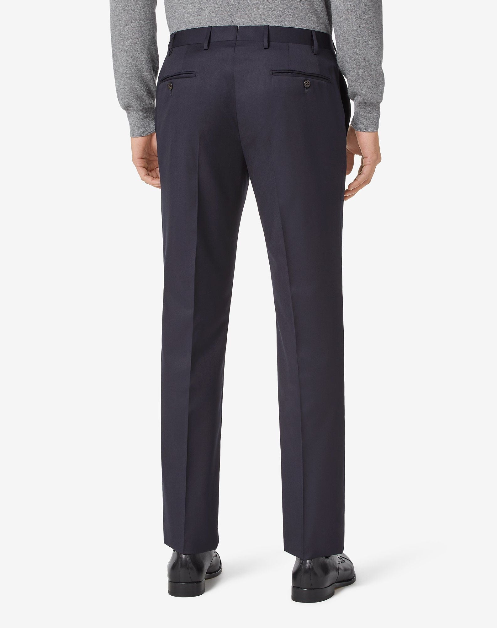 Premium CORNELIANI Men's Regular Fit Dress Pants in Navy Blue - Business Casual & Office Wear for Professionals