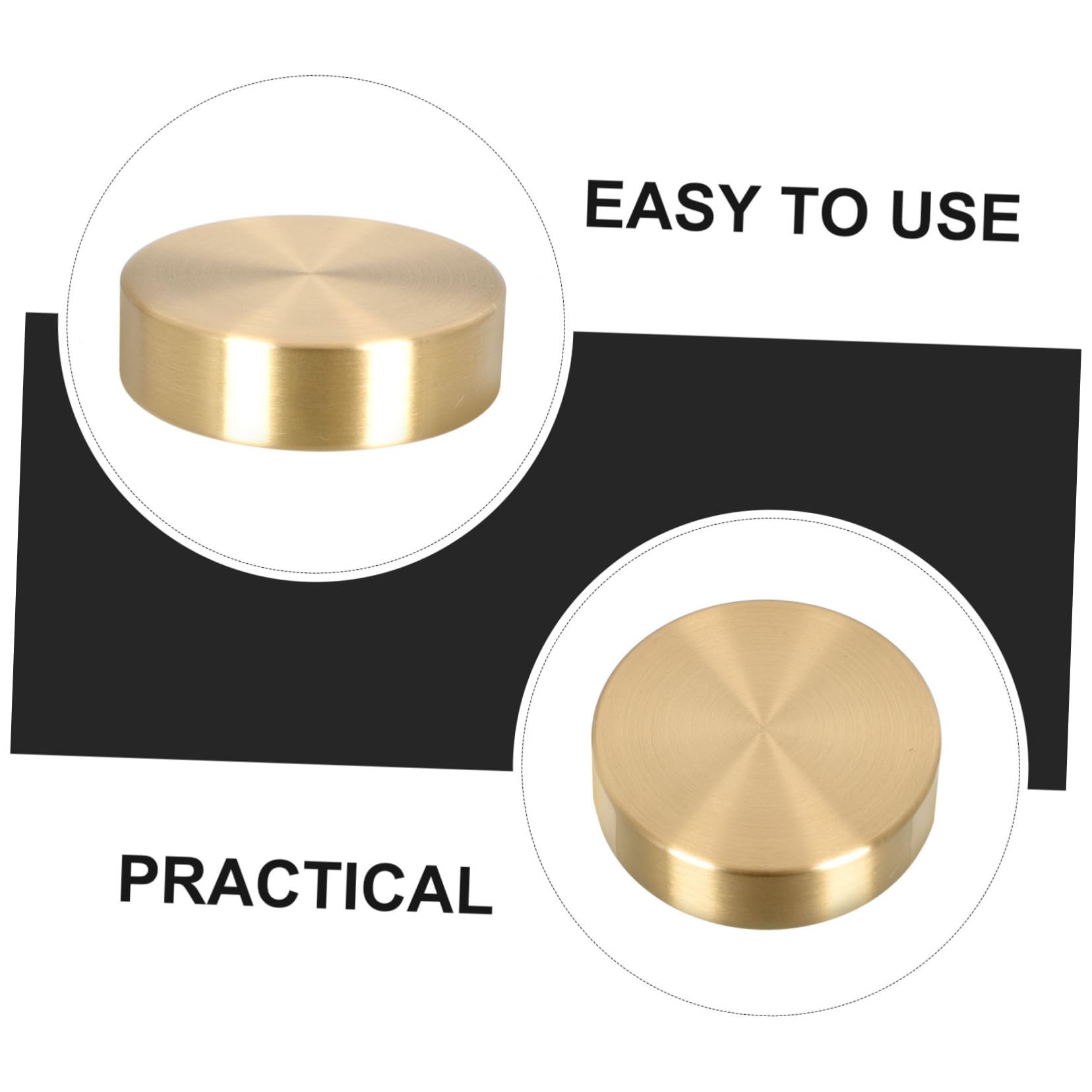 4pcs Solid Brass Round Paperweight - Heavy Duty Calligraphy Brush Holder & Letterweight for Painting, Writing, and Office Use - Perfect for Artists, Writers, and Stationery Lovers