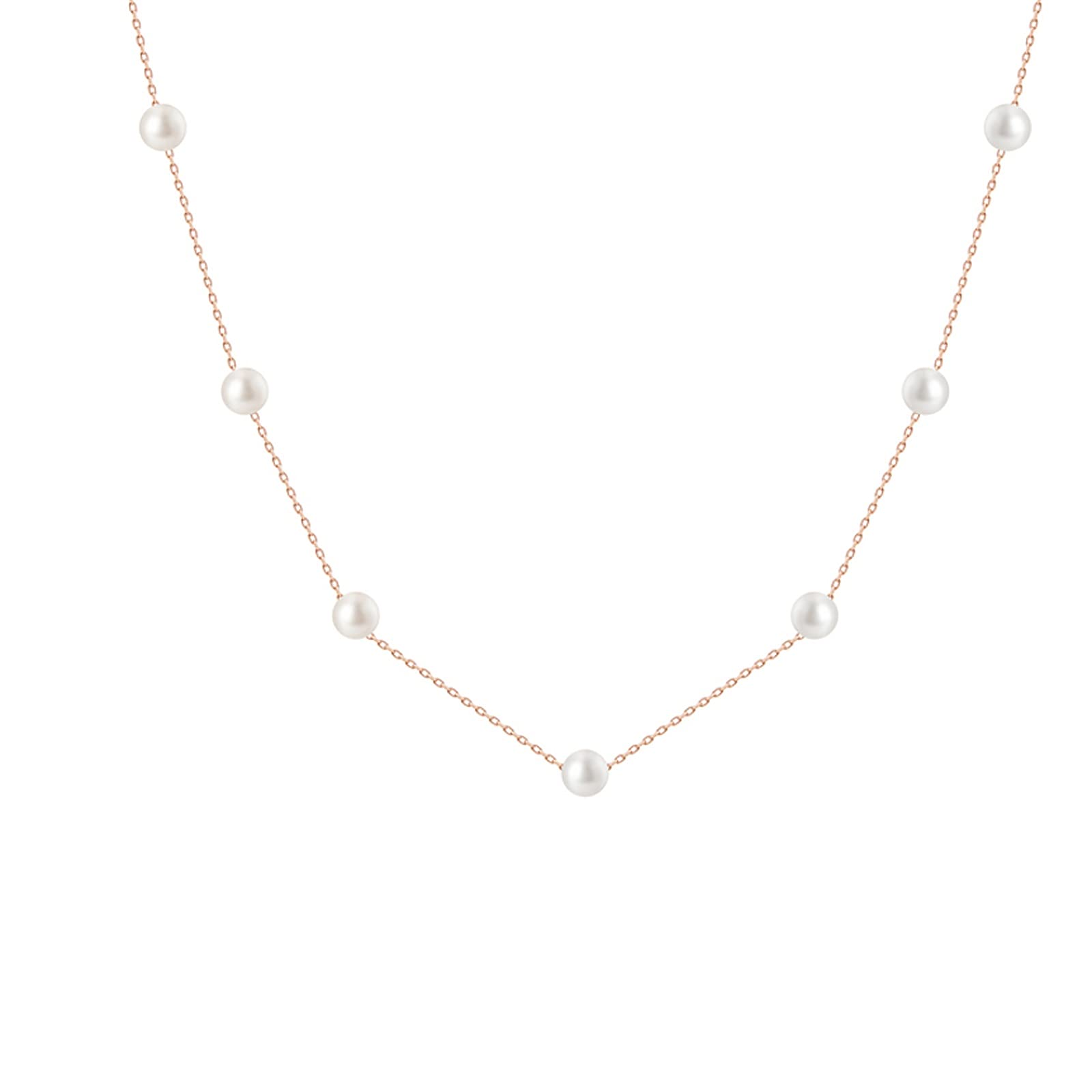 Zongshengshop Pearl Choker Necklace - Adjustable Dainty Tiny Chain Jewelry for Women & Girls | Elegant Gift for Mother's Day, Valentine's & Everyday Wear