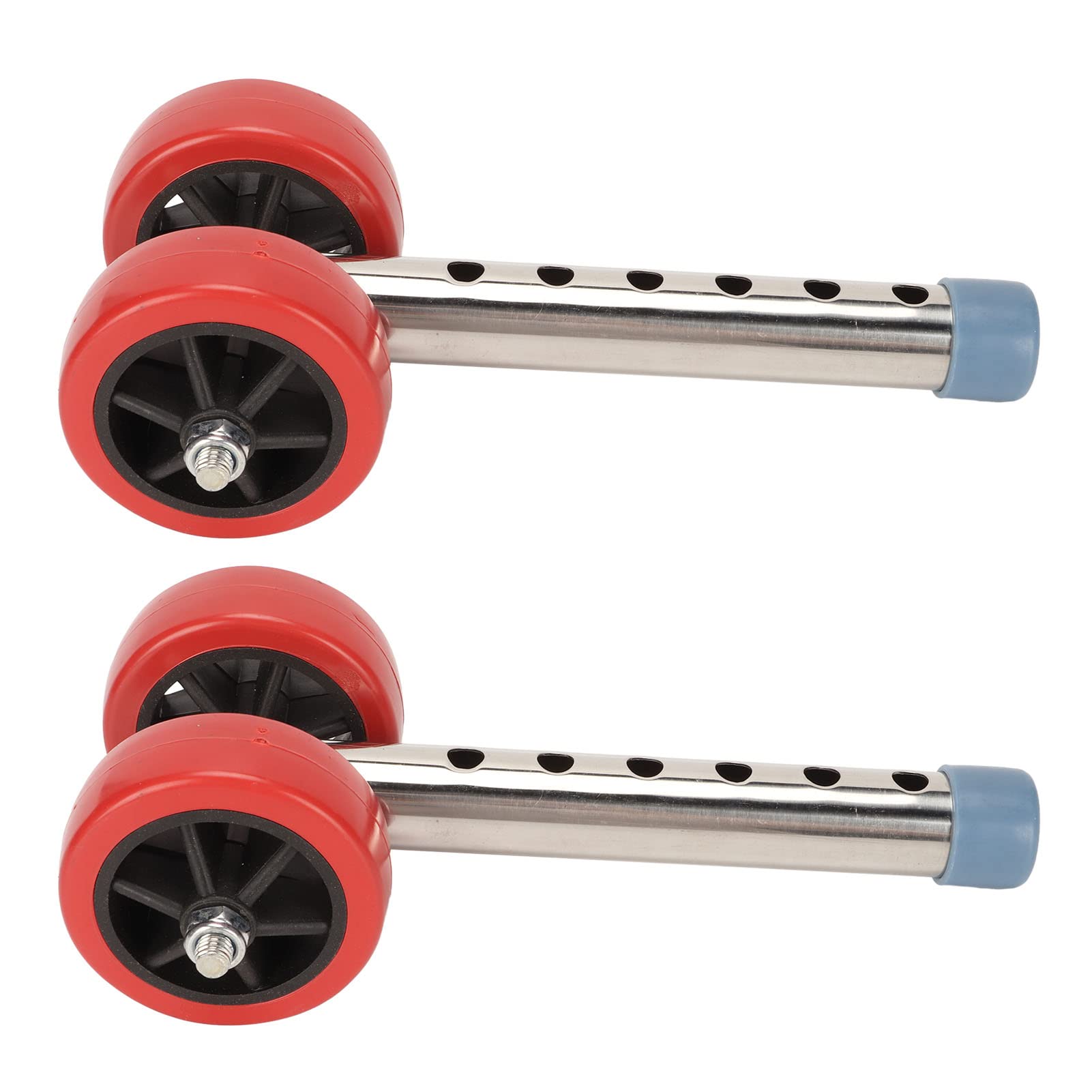 Heavy Duty Universal Walker Wheels Replacement Kit - Stainless Steel 6-Level Height Adjustable for Seniors & Mobility Assistance - Ideal for Indoor & Outdoor Use on Carpet, Tile, and Pavement