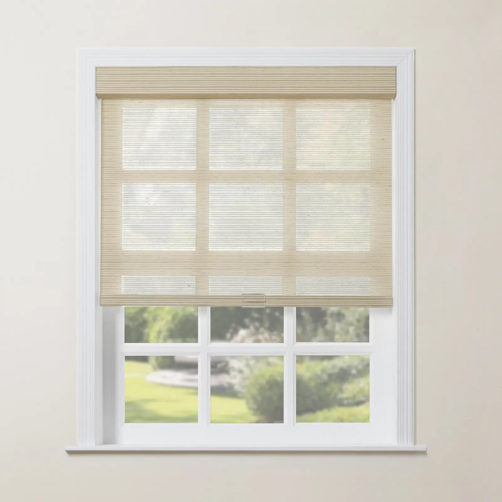 Rae Natural Jute Woven Wood Roller Shades Cordless - Eco-Friendly Window Coverings for Living Room, Bedroom & Home Decor
