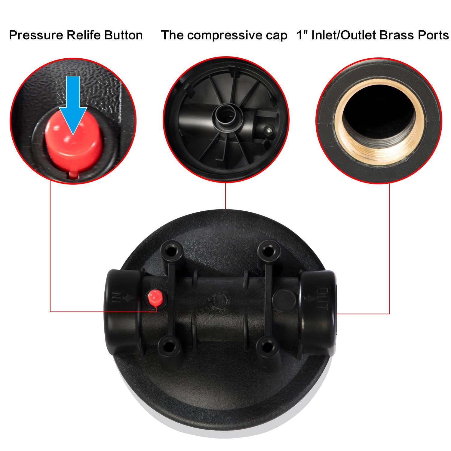 Geekpure 20 Inch Whole House Water Filter Housing - 1