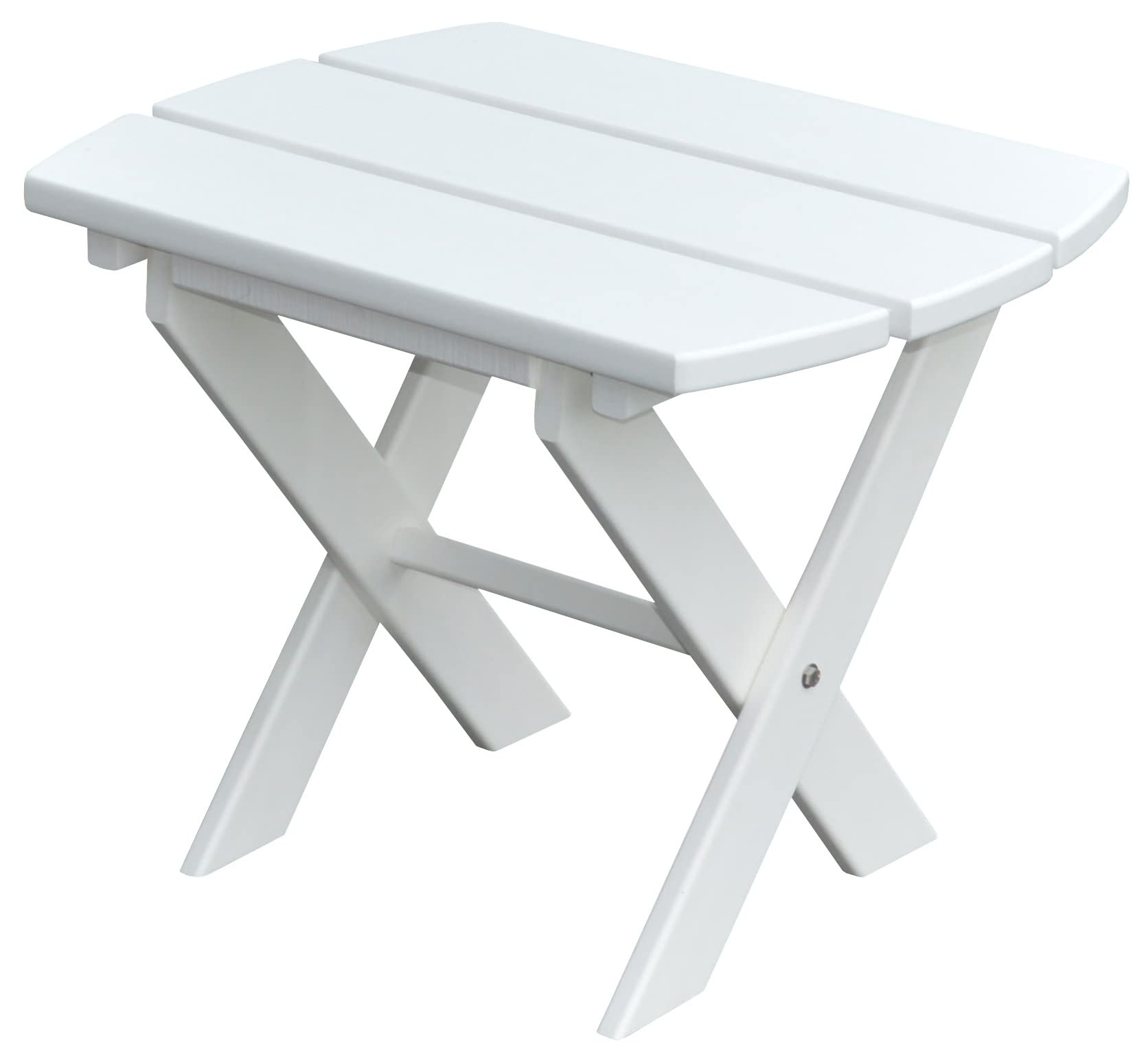 White Poly Folding End Table by Furniture Barn USA - Portable Side Table for Patio, Camping & Small Space Living