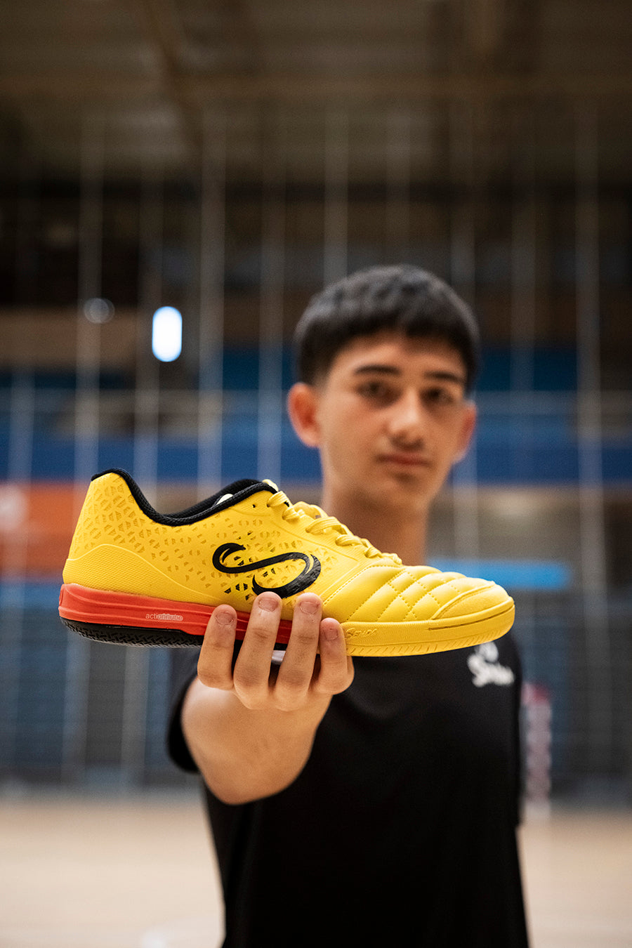 Senda Athletics USHUAIA Pro 2.0 Futsal Soccer Shoes for Men - Lightweight Indoor Football Cleats with Non-Marking Sole (Yellow) - Perfect for Futsal Courts, Gym Floors & Indoor Soccer Training