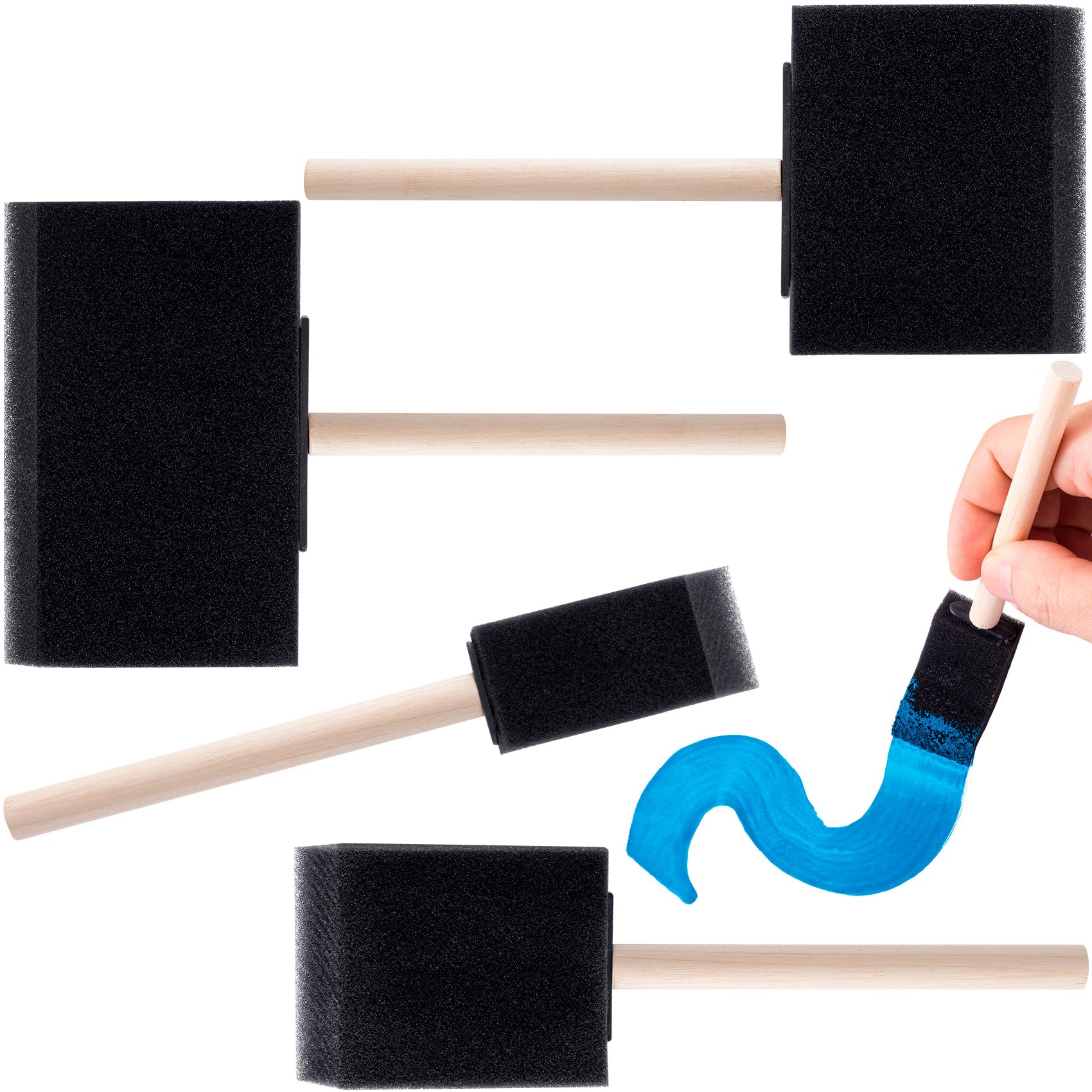 4 Pack Foam Paint Brushes Set - 1