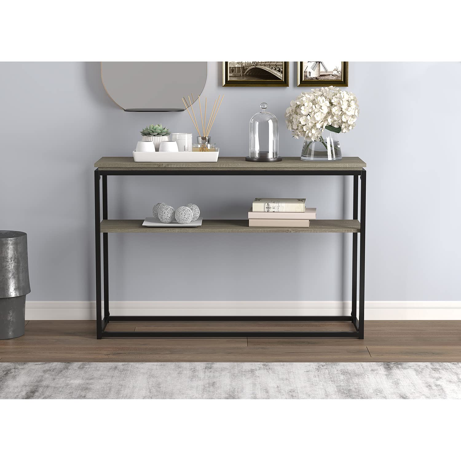 Safdie 81113.Z.05 45-inch Dark Taupe Entryway Console Table with Shelf - Sofa Table, Hallway Accent Table, Living Room Furniture for Home Decor & Organization