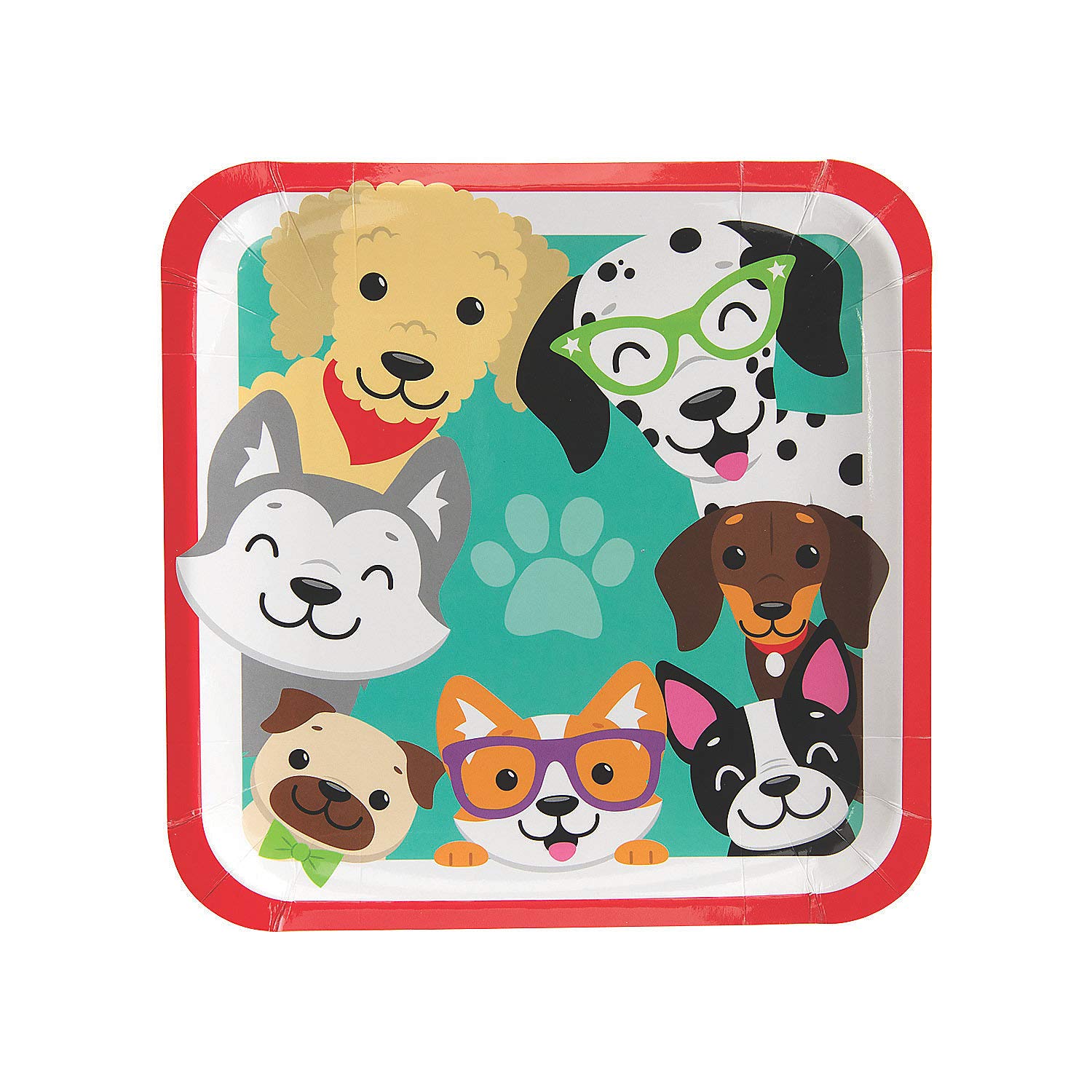 Dog Party Dinner Paper Plates - 8 Pack Disposable Pet-Themed Plates for Birthday Parties, BBQ & Outdoor Events - Cute Animal Design Party Supplies for Dogs & Pets