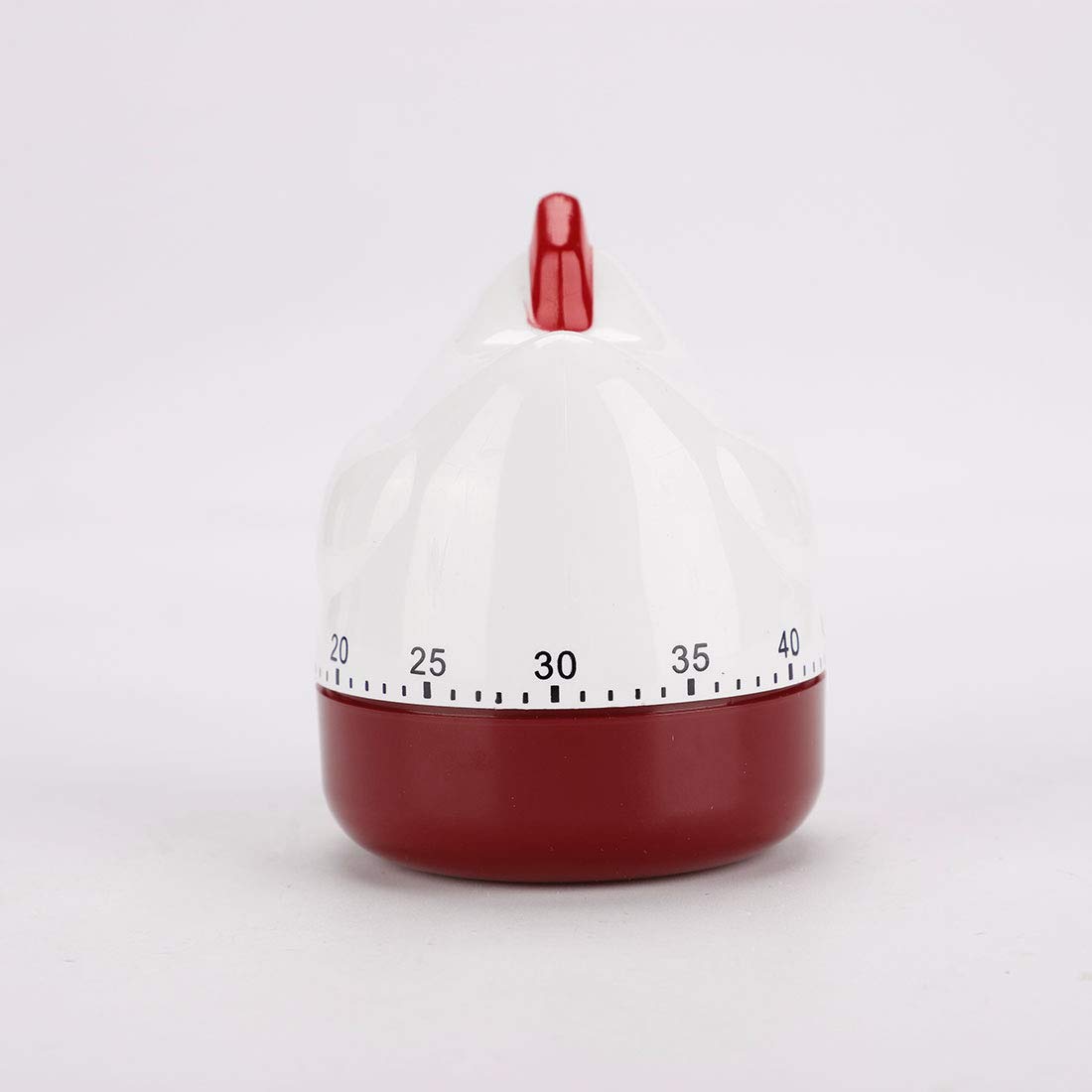 uxcell 60-Second Chicken-Shaped Mechanical Kitchen Timer Alarm Clock - White & Red for Cooking, Baking, and Home Use