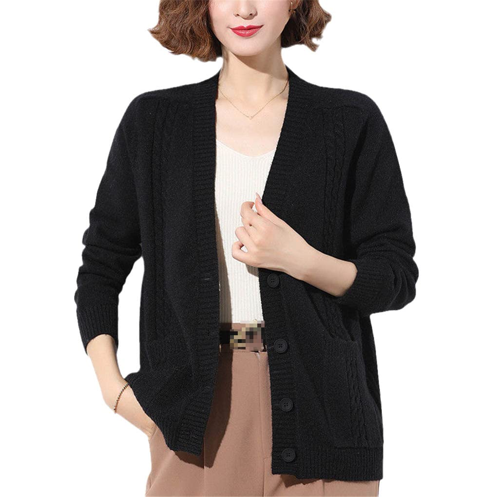 Women's Knitted Cardigans - Casual Loose Sweater Coat for Office & Autumn Wear | Elegant Short Cardigan for Work, Date & Everyday Outfits