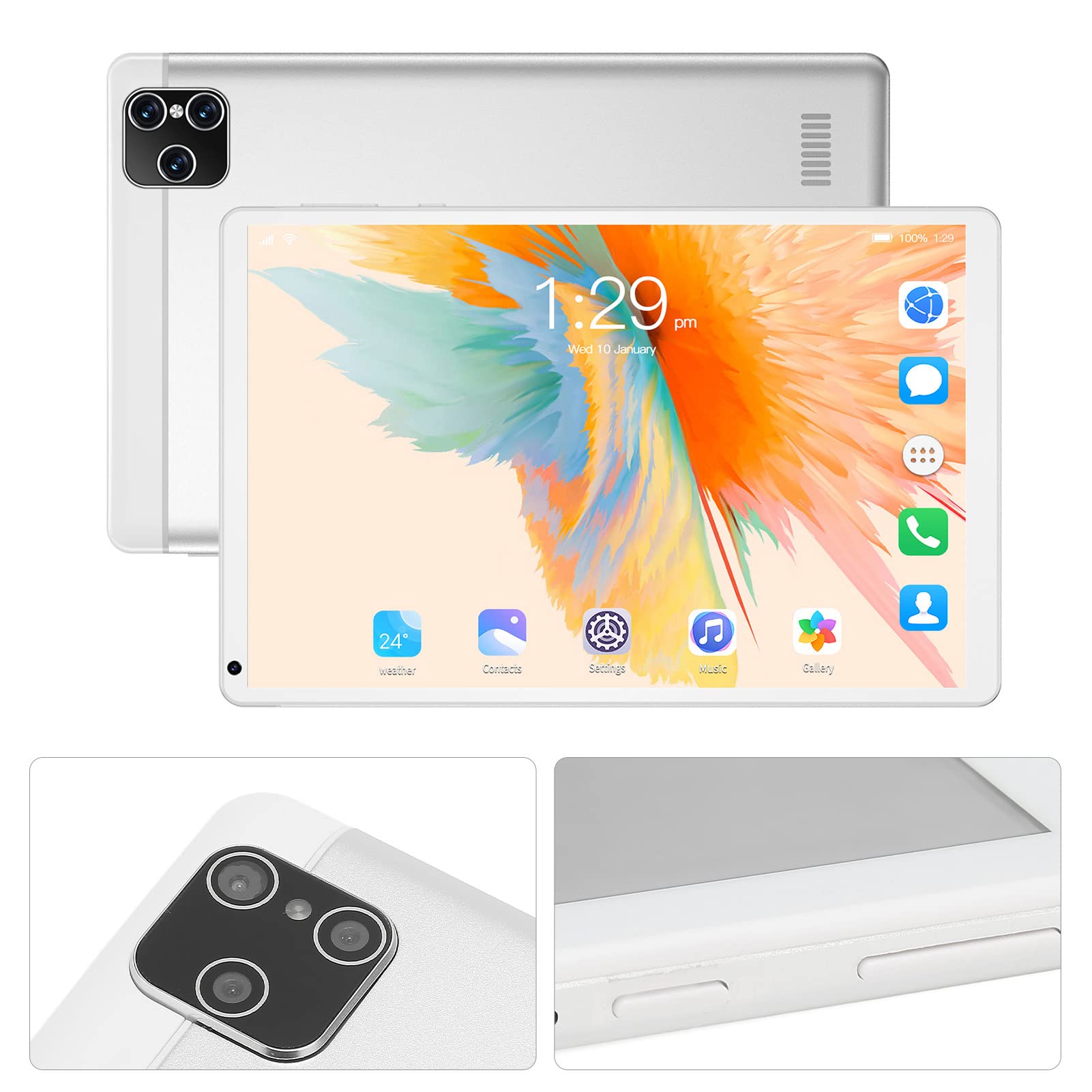 8 Inch Kids Tablet with Octa-Core Processor, 2GB RAM 32GB Storage, Dual Camera & IPS Screen - Educational Learning Tablet for Toddlers Ages 6-12, WiFi Bluetooth 4500mAh Battery (Black/White) - Perfect for Homeschooling, Travel & Interactive Play