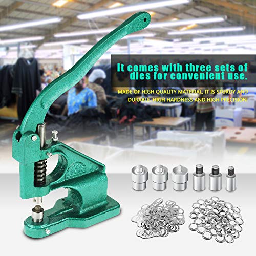 **Heavy Duty Grommet Tool Kit with Arbor Press - Eyelet and Grommet Set for Fabric, Leather, Canvas - DIY, Upholstery, Clothing, Bags, Tarps - Includes Punch Tool & Rivet Press Machine**