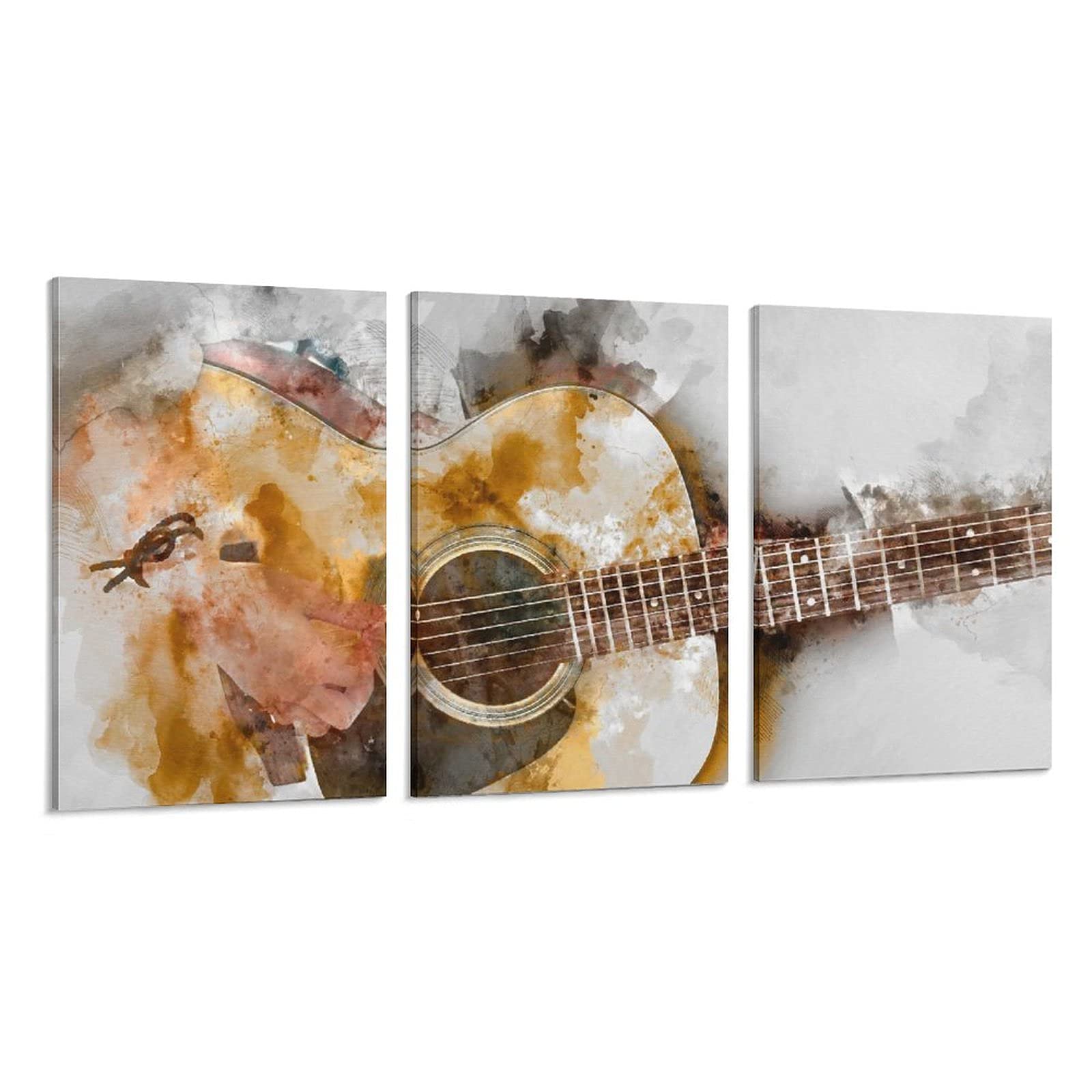 Abstract Guitar Melody Art Print - Modern Wall Decor Painting for Living Room, Bedroom & Office - 16x24 Inch (40x60cm) Canvas Poster - Perfect for Music Lovers & Home Styling