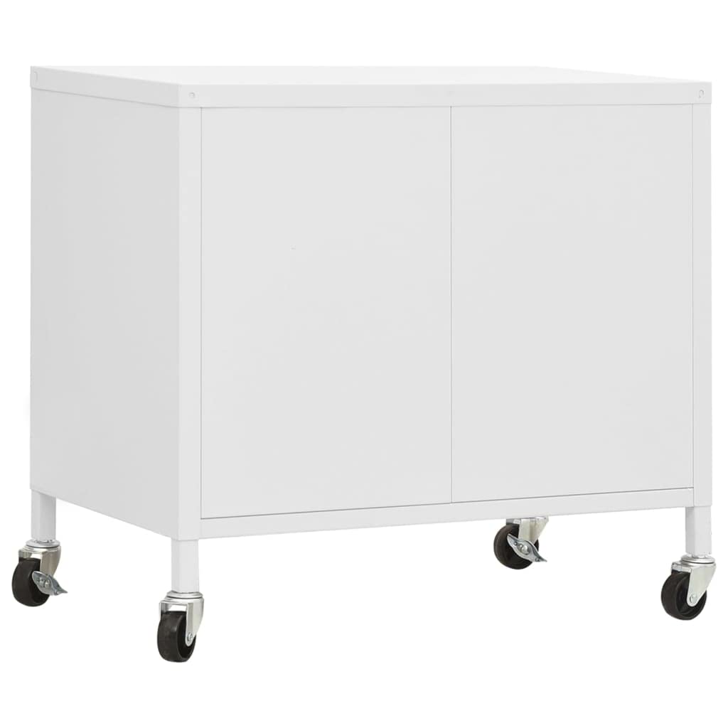 FAMIROSA 2-Door Steel Storage Cabinet with Adjustable Shelf & 4 Wheels - 23.6