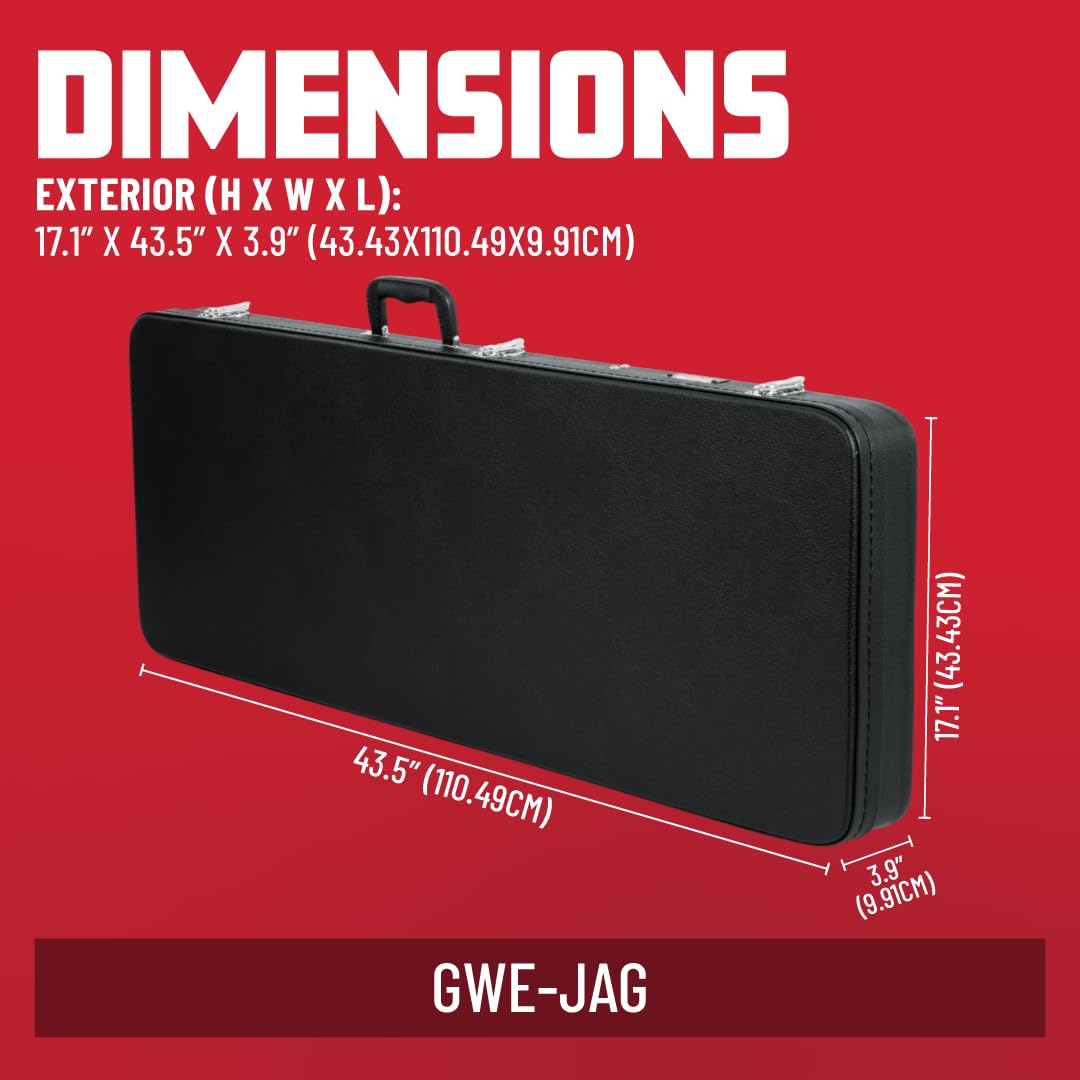 Gator Cases GWE-JAG Hard-Shell Wood Guitar Case for Fender Jaguar & Jazzmaster - Durable Protection for Electric Guitars | Perfect for Gigging, Travel & Studio Use