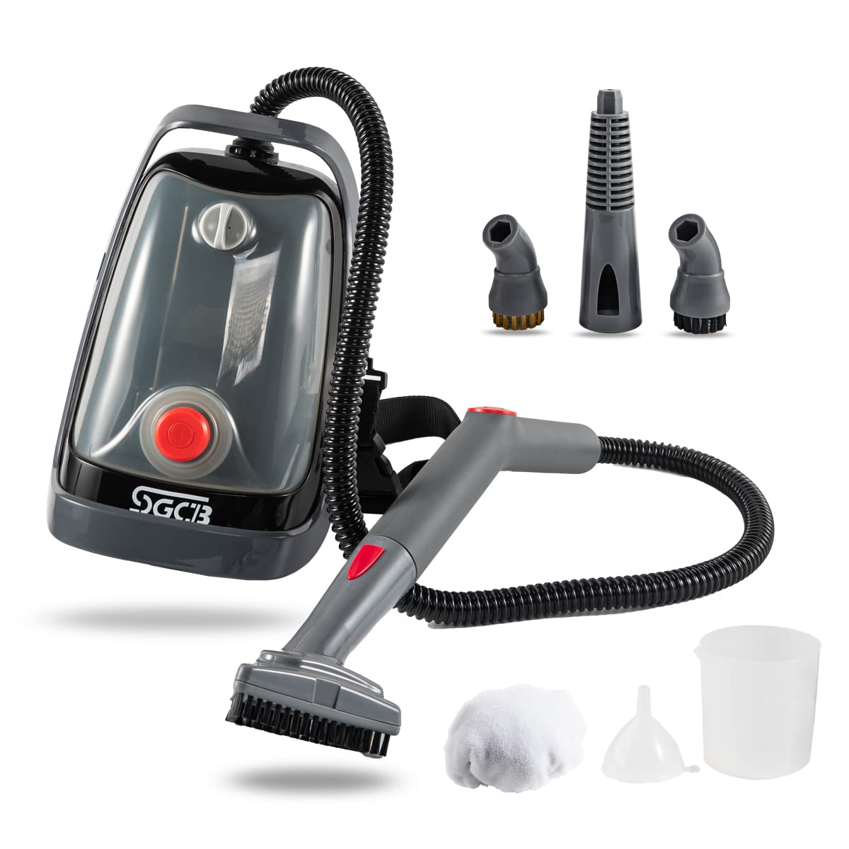 SGCB Pro Portable Steam Cleaner with Waist Belt - 8-Piece Accessory Set for Auto, Home & Multi-Surface Cleaning | All-Natural Steam Machine for Floors, Cars & Household Use | Perfect for Deep Cleaning, Sanitizing & Stain Removal