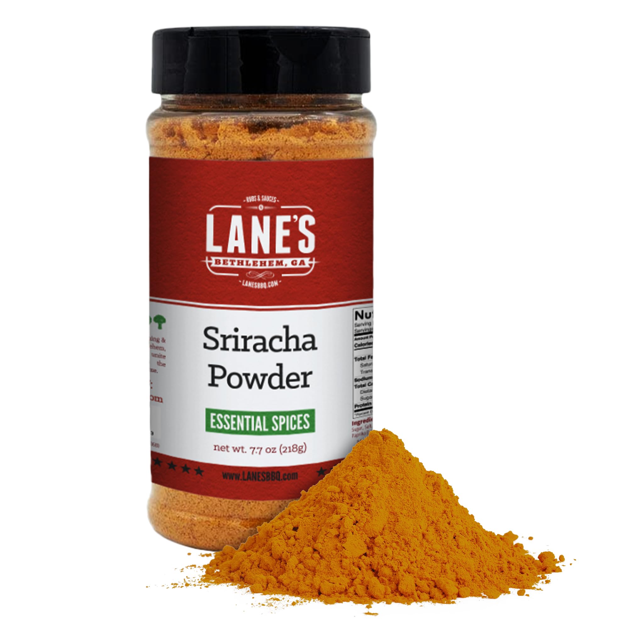**Lane's Sriracha Seasoning Powder - All-Natural Spice Blend for Cooking, Grilling & Seasoning | Perfect for Meat, Vegetables & Snacks | Made in USA | 7.7 Oz | Great for BBQ, Popcorn & Meal Prep**