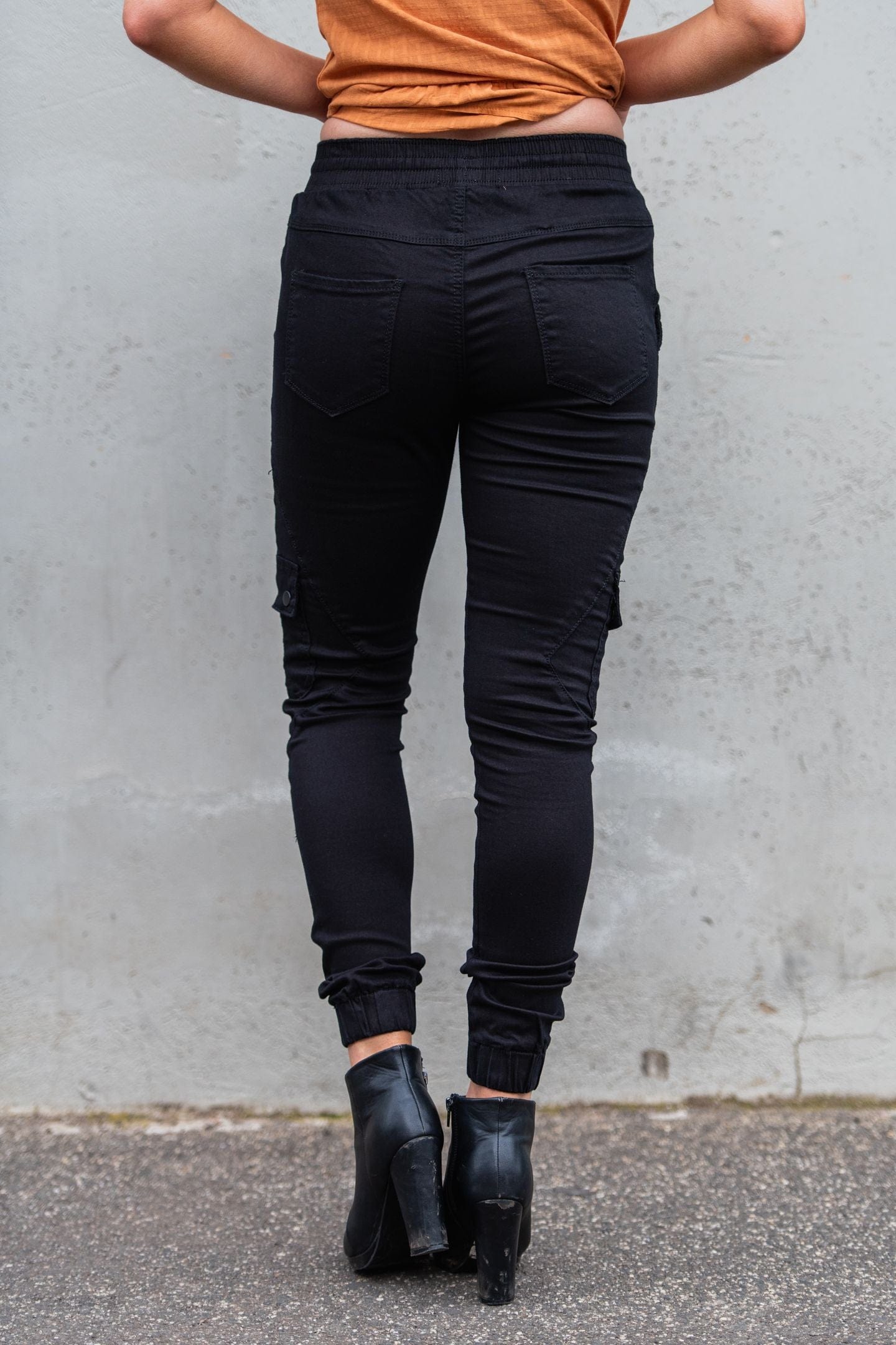 **Country Denim Australia Cuff Black Cargo Jogger Pants for Men - Stylish & Comfortable for Casual Wear, Workout, and Outdoor Activities**