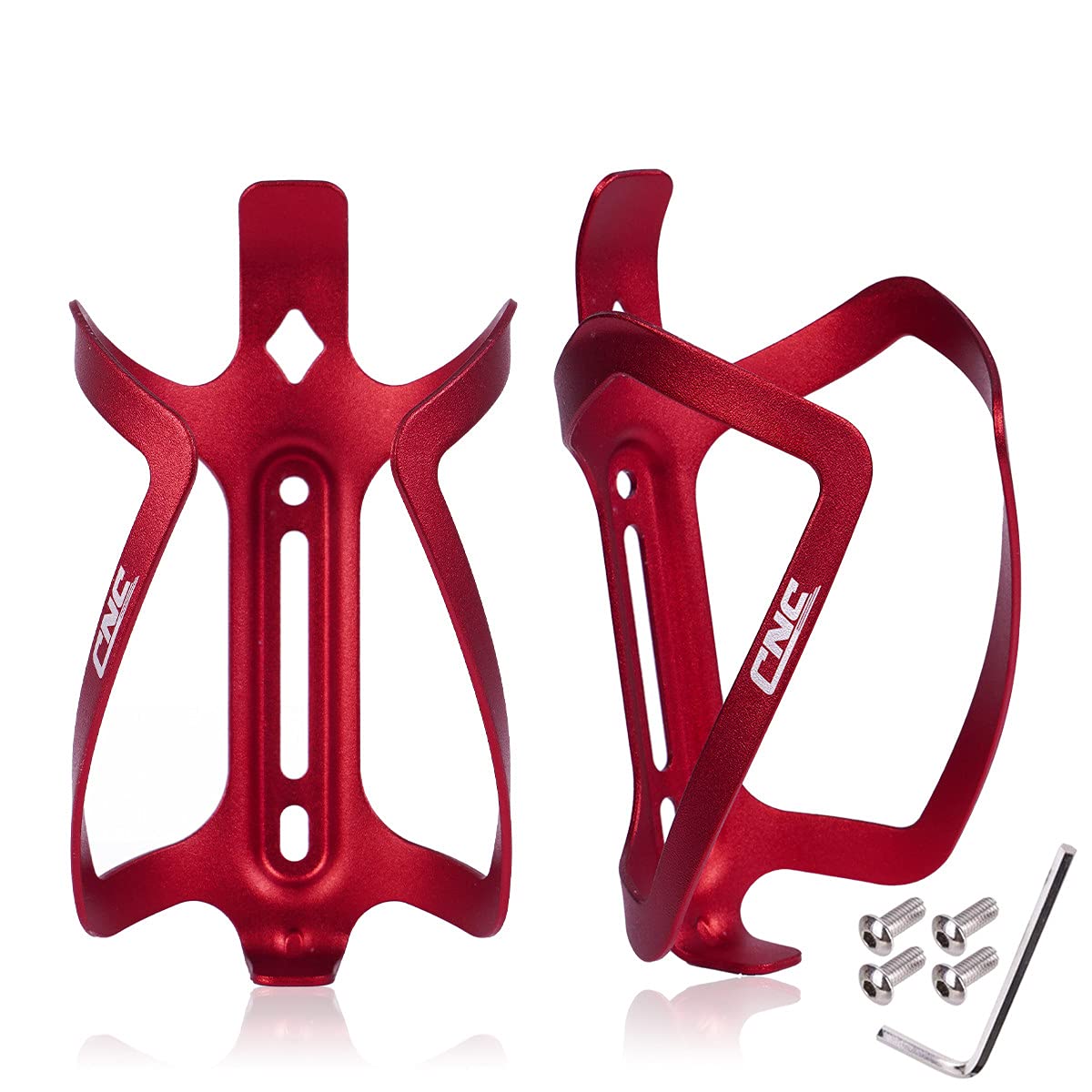 CNC Bike Water Bottle Holder - 2 Pack Aluminum Alloy Bicycle Water Bottle Cage for Road Bike & Mountain Bike - Lightweight & Durable Cycling Accessories (Red) - Perfect for Commuting, Road Cycling & Mountain Biking Adventures