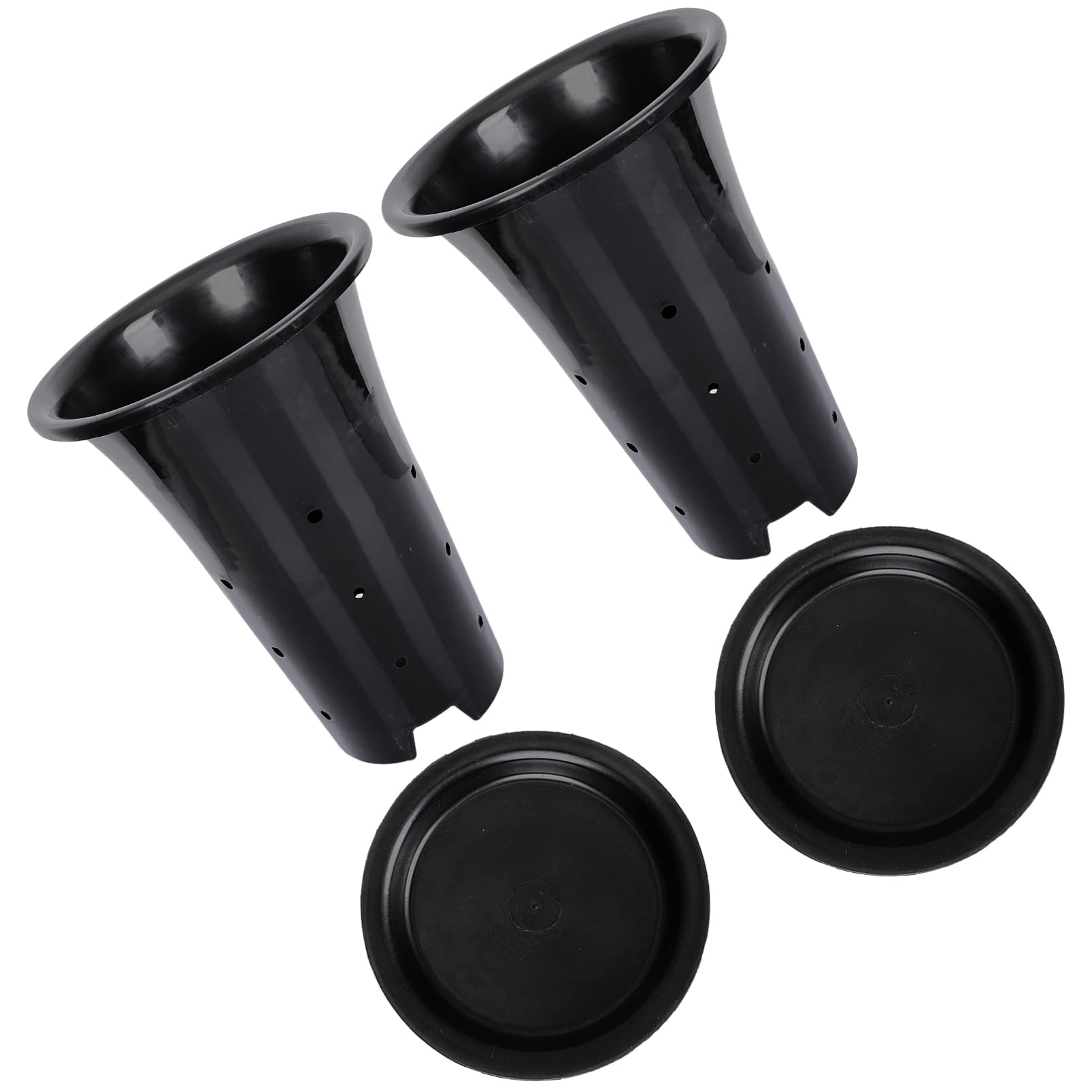 Clear Orchid Pot Set Black - 2 Pack Breathable Plastic Flower Pots for Orchids & Plants | Perfect for Indoor Gardening, Home Decor, and Office Plants