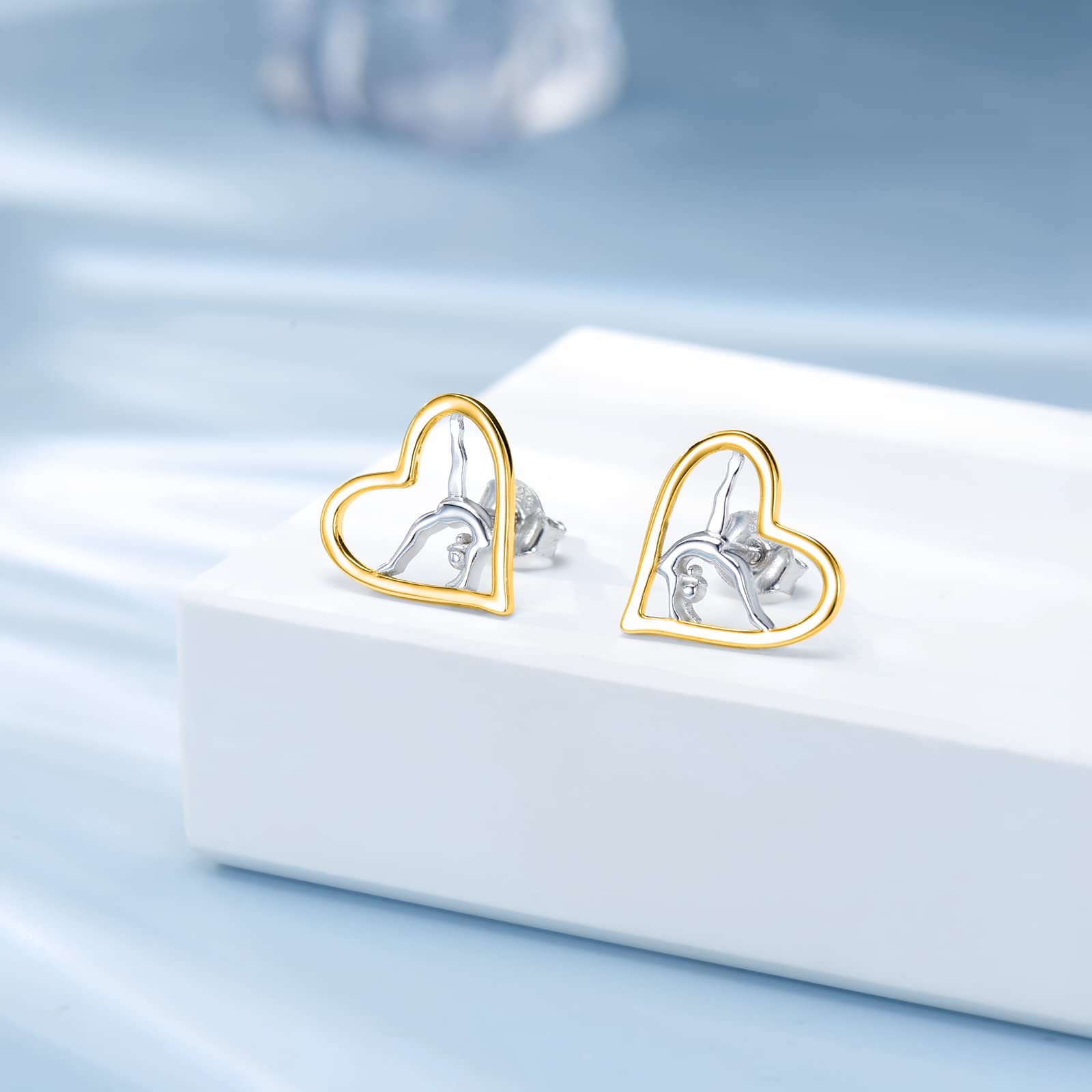 USA Gymnastics Stud Earrings for Women - 925 Sterling Silver Sport Jewelry - Perfect for Team USA Fans, Birthday & Christmas Gifts - Ideal for Gymnastics Competitions & Everyday Wear