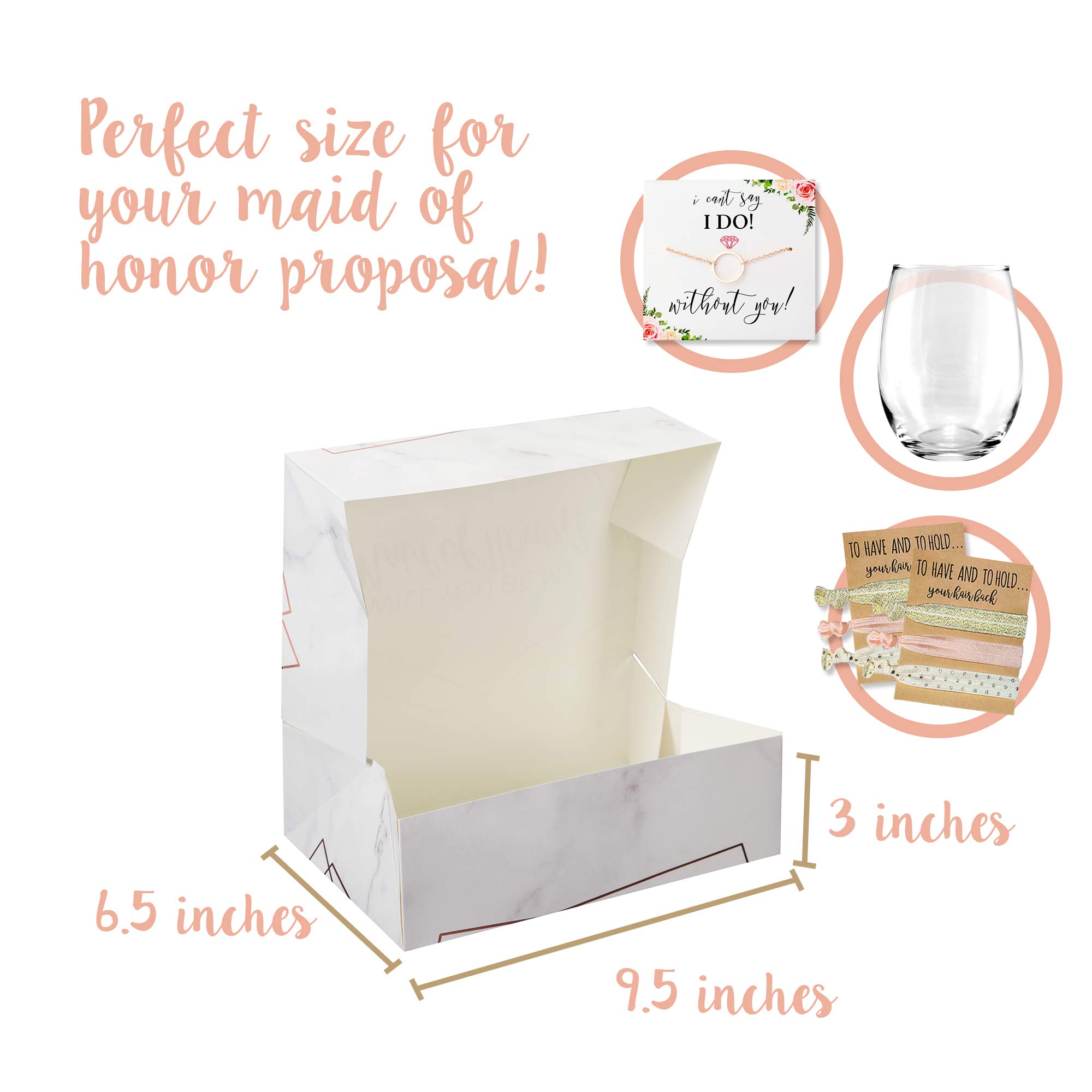 Elegant Maid of Honor Proposal Gift Box Set - Modern Marble Design Wedding Party Proposal Kit (1 Pack) - Perfect for Bridesmaid Proposals & Bachelorette Party Gifts