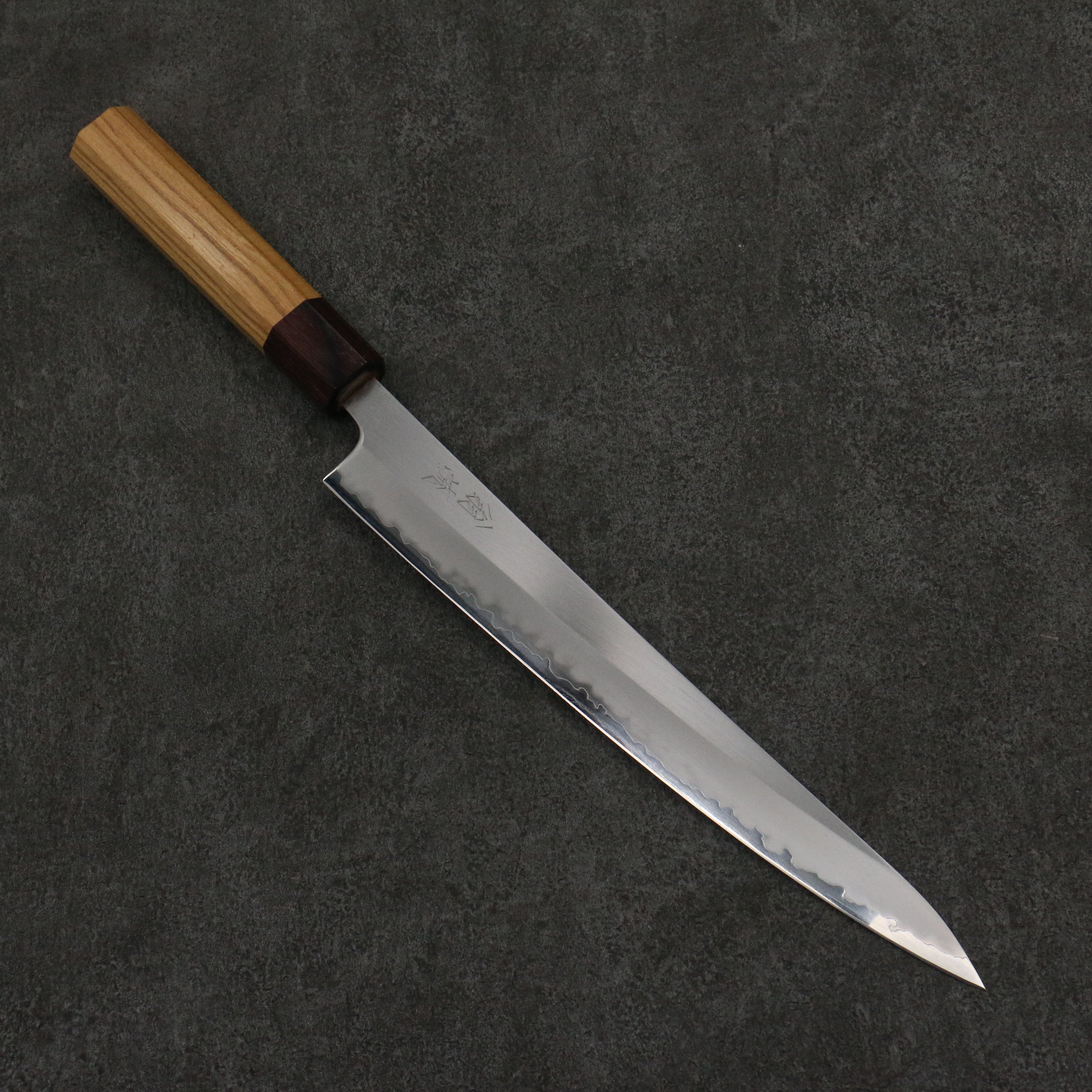 Premium OUL White Steel No.1 Sujihiki Japanese Sushi Knife 240mm with Keyaki Wood Handle - Perfect for Slicing Sashimi, Sushi & Delicate Proteins