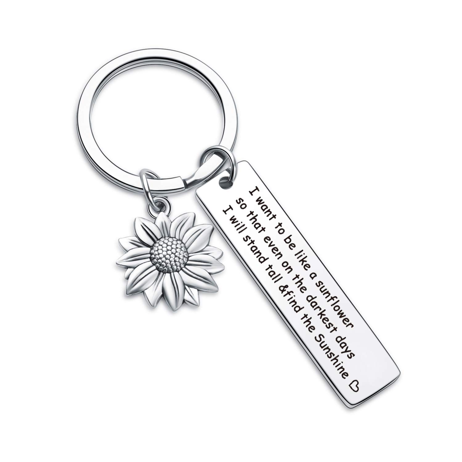 7RVZM Sunflower Keychain - Motivational & Inspirational Jewelry Gift for Women, Best Friend, Sister, Daughter - Positive Sunshine Keychain for Daily Encouragement (Perfect for Birthdays, Graduation, Friendship Day)