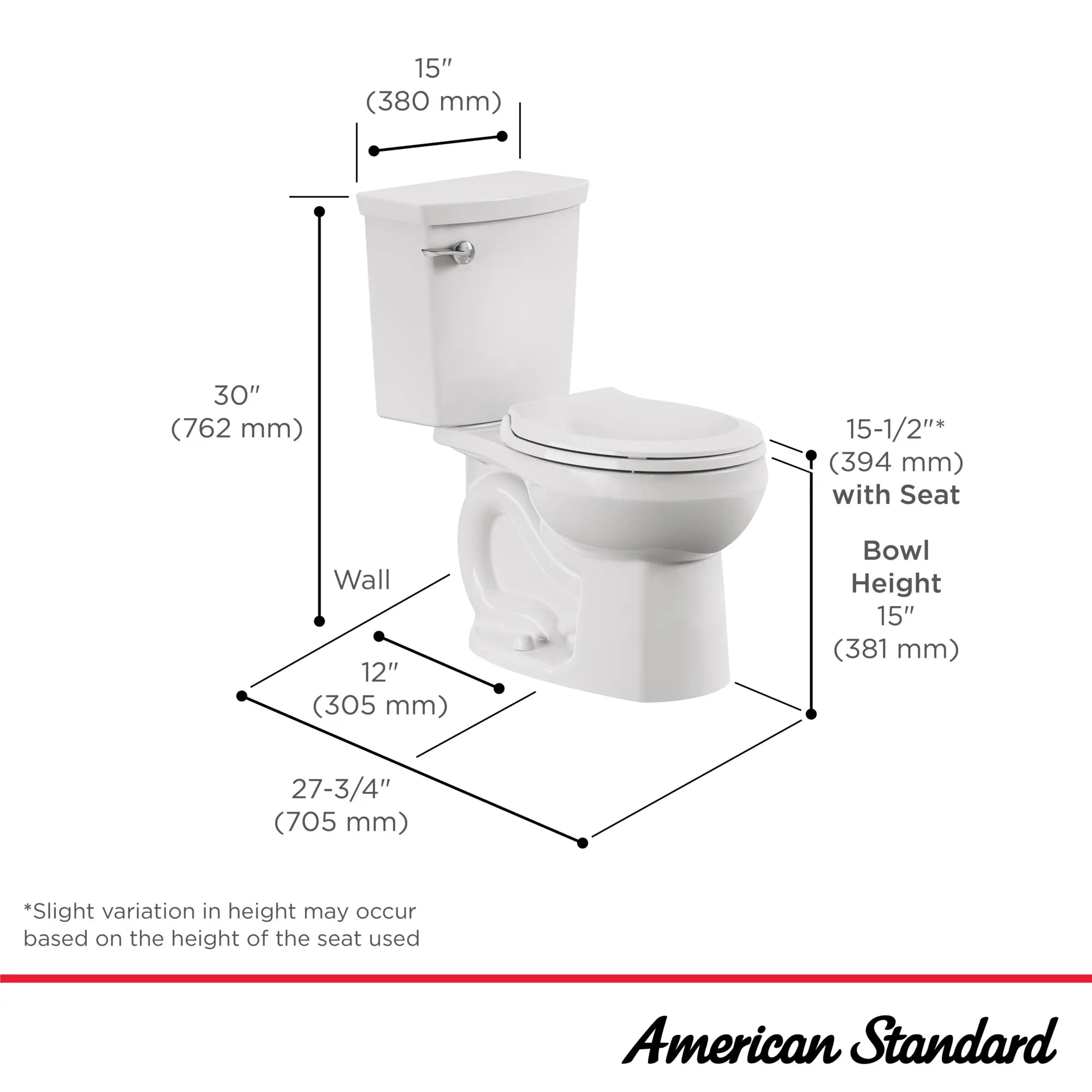 H2Option® Dual Flush Toilet - 1.28/0.92 GPF (4.8/3.5 LPF) Standard Height Round Front Toilet with Seat & Wax Ring - Water Saving Bathroom Solution for Homes & Offices