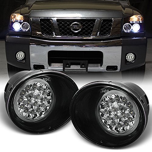 AKKON Clear Lens LED Fog Lights for Nissan Titan & Armada with Switch & Wiring Kit - Durable Off-Road Driving Lights for Night Visibility & Bad Weather