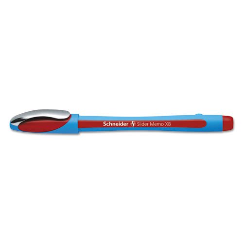 Schneider Slider Memo XB Ballpoint Pens - 1.4mm Extra Bold Point, Assorted Color Barrels with Red Ink, Pack of 10 - Perfect for Office, School, Note Taking & Gift Giving