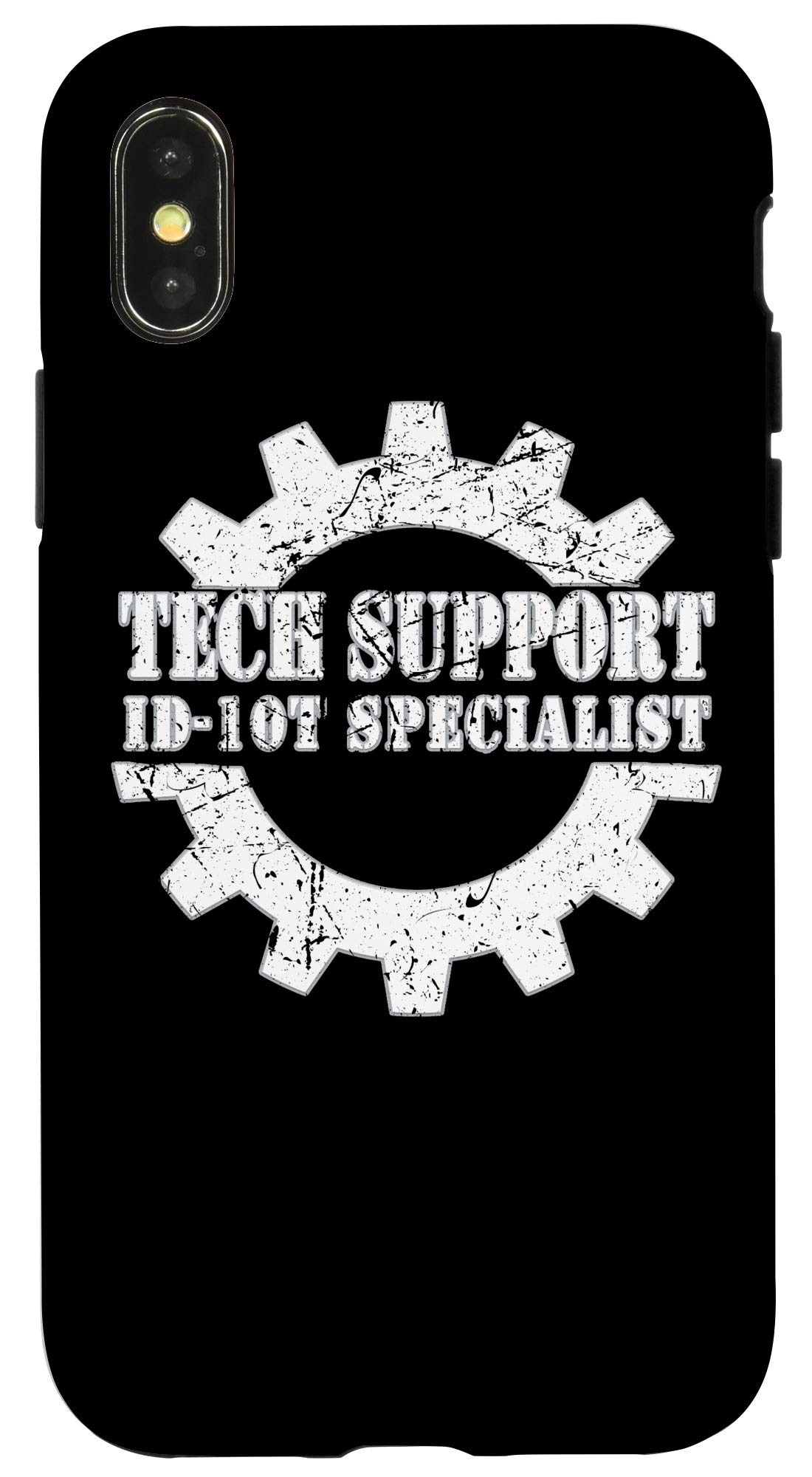 iPhone X/XS Funny Military Humor Case with ID10T Tech Support Design - Perfect for Computer Repair Shops & IT Professionals