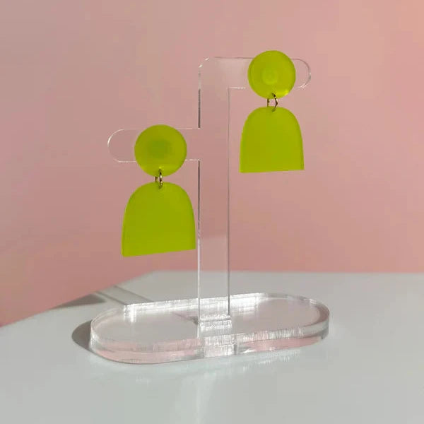 Stylish Lime Green Hoop Earrings for Women - Trendy Dangle Drop Earrings for Party, Wedding & Everyday Wear