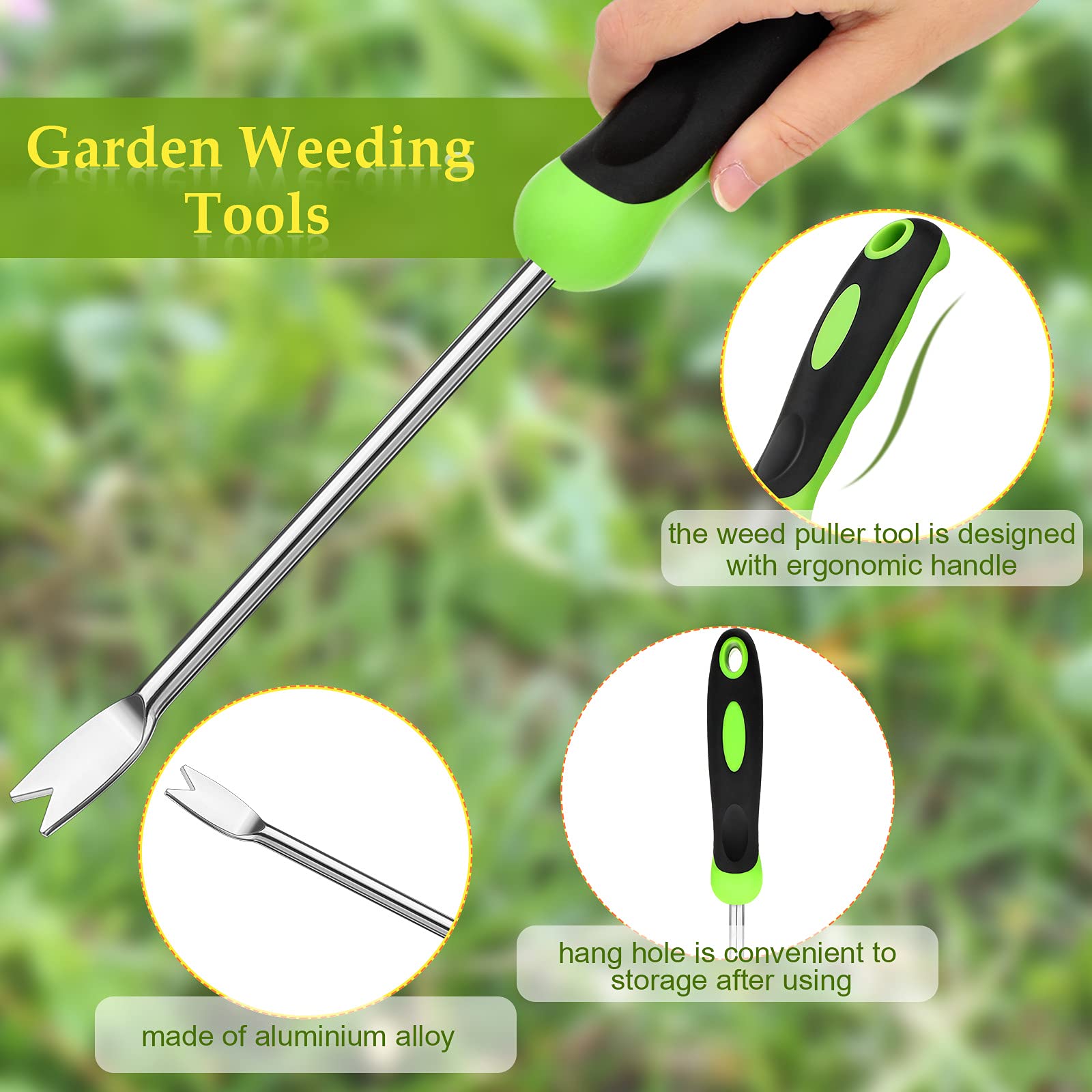 Stainless Steel Hand Weeder Tool - 2 Pronged Garden Fork with Ergonomic Handle for Weeding, Lawn Care & Farmland Transplanting (2-Piece Set) - Perfect for Home Gardening, Landscaping & Professional Farm Use