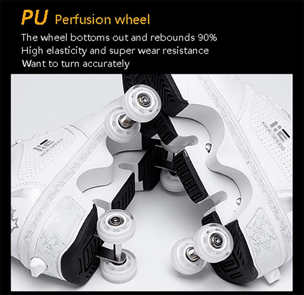 Automatic Roller Shoes for Men & Women - 2-in-1 Double Deform Wheel Skating Shoes with Removable Pulleys for Adults & Kids | Perfect for Commuting, Fitness & Outdoor Fun