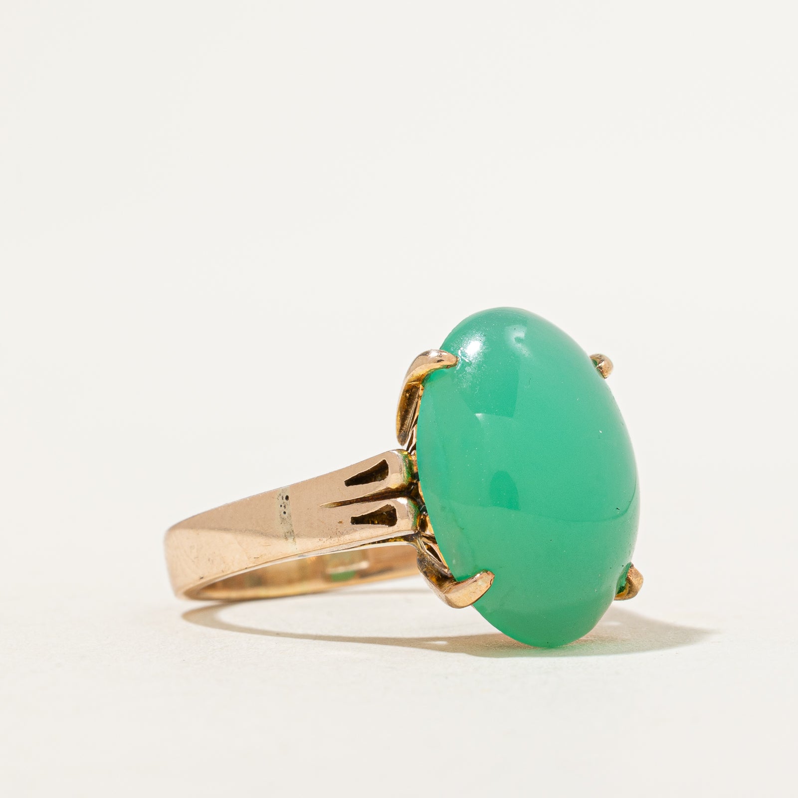 7.80ct Natural Oval Cabochon Jade Ring - Size 6.75 - Elegant Handmade Jewelry for Women - Perfect for Weddings, Parties & Special Occasions