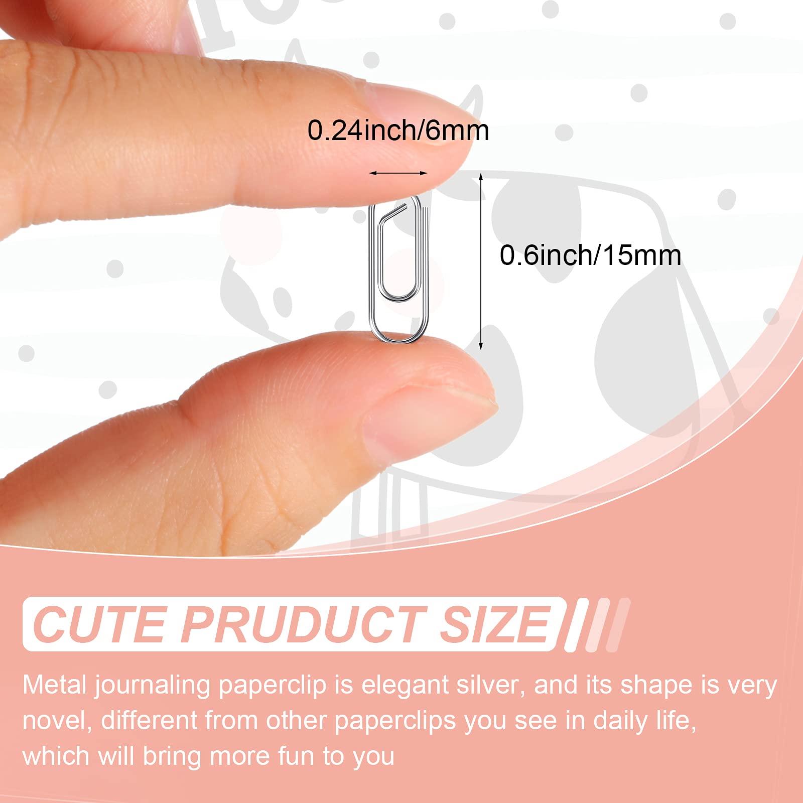100-Piece Mini Metal Paper Clips - 0.59 Inch (15mm) Steel Office Clips for Journaling, Scrapbooking & Document Organizing - Perfect for Office, School, Crafting & DIY Projects