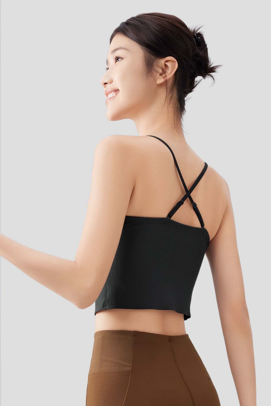 Grace Women's Open Back Tank Top with Built-in Bra - UPF 50+ Sun Protection for Yoga, Running & Summer Outdoor Activities