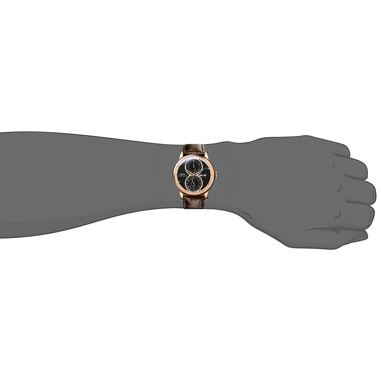 LOBINNI Men's Automatic Mechanical Watch - Stainless Steel Dress Watch with Week Calendar - Luxury Top Brand Timepiece for Business, Formal Events & Gifting