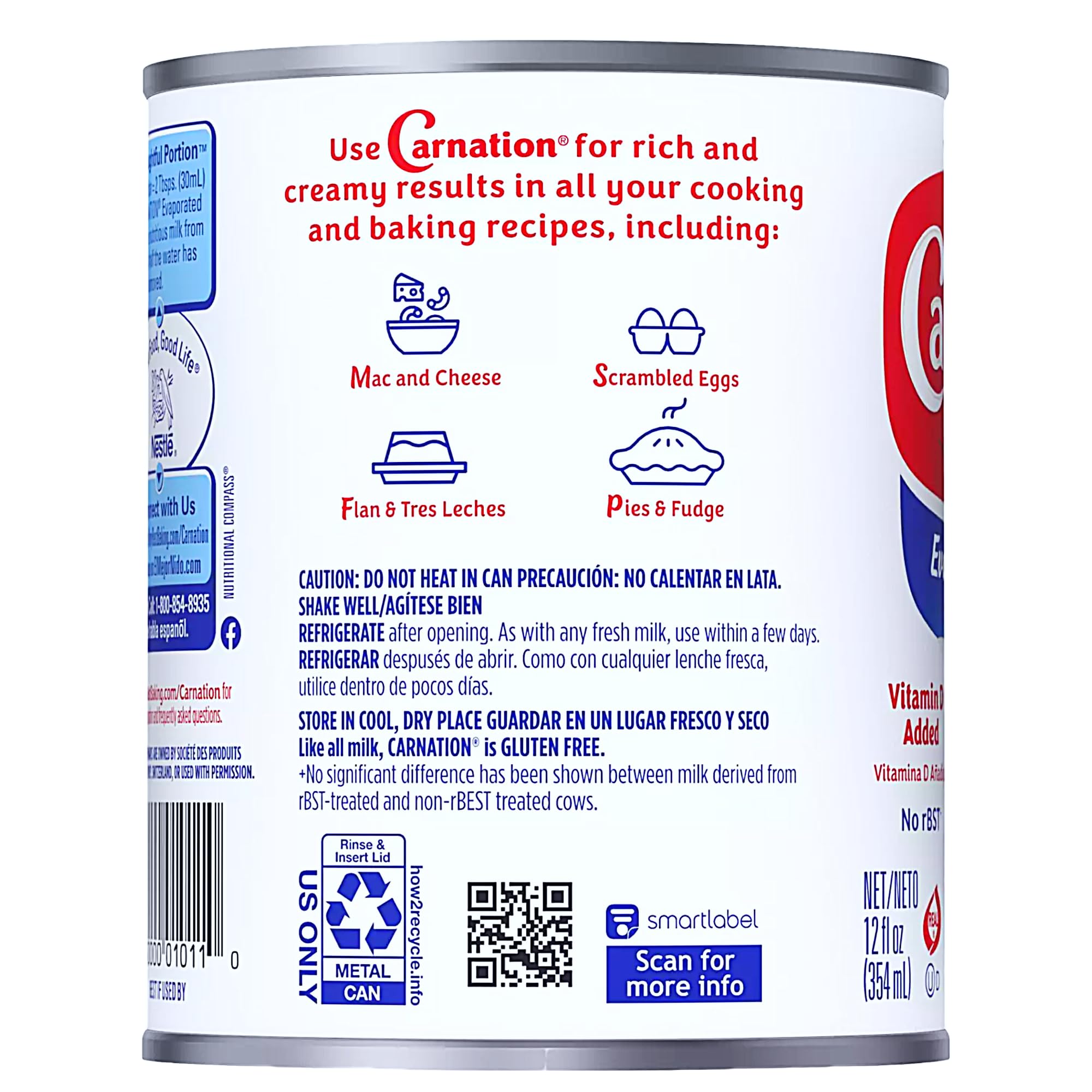 Evaporated Milk Canned with Vitamin D - Gluten Free, 12 Fl Oz (Pack of 12) | Perfect for Baking, Coffee Creamer & Desserts | Premium Quality in BETRULIGHT Branded Packaging