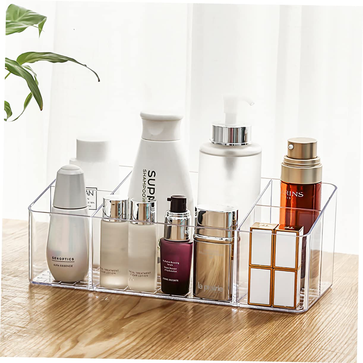 Hanging Transparent Makeup Organizer - Cosmetic Storage Box for Bathroom & Vanity - Perfect for Brushes & Desk Drawers